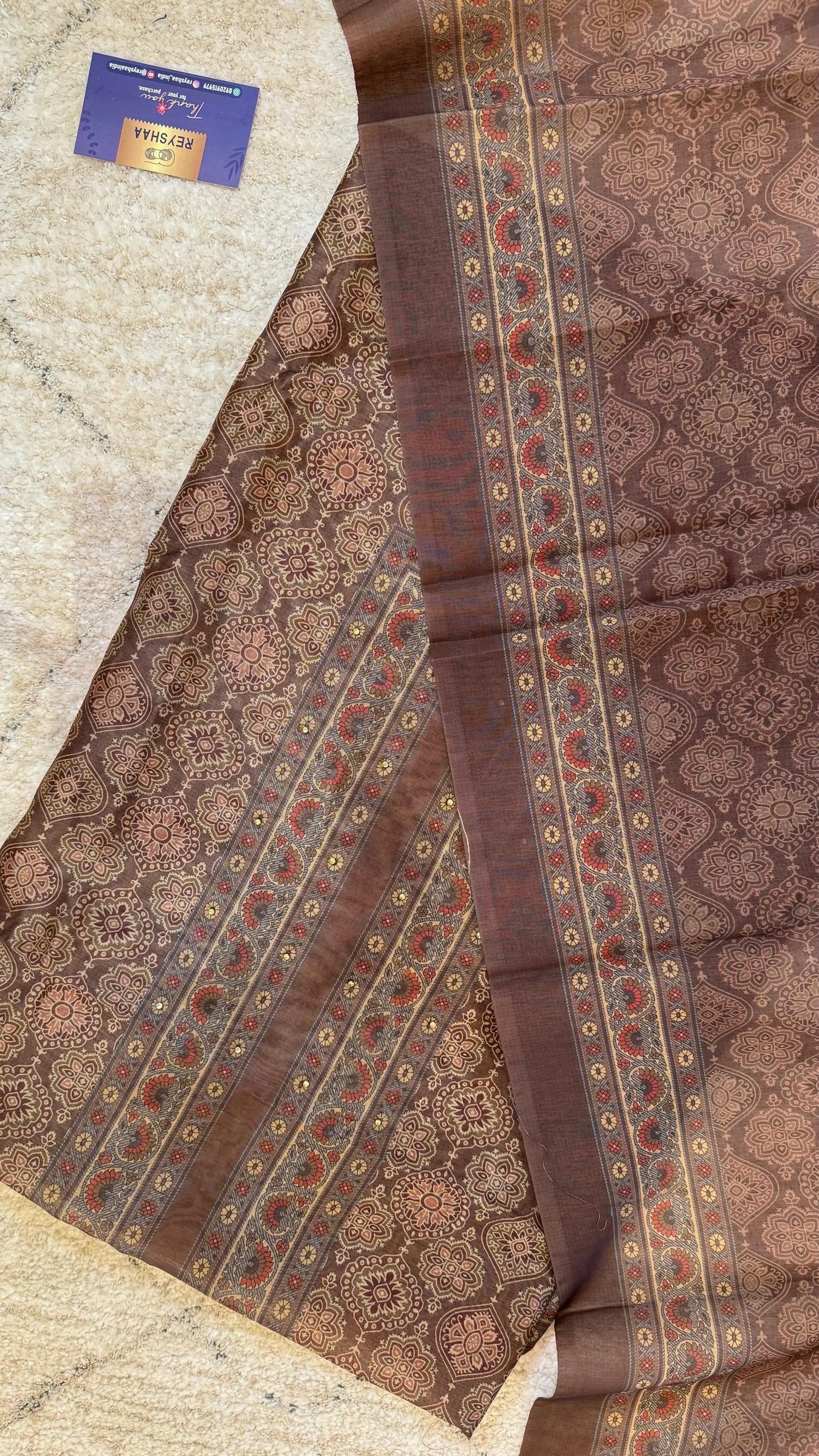 Women Garwal Silk Ajrakh Print Suit Dress Material