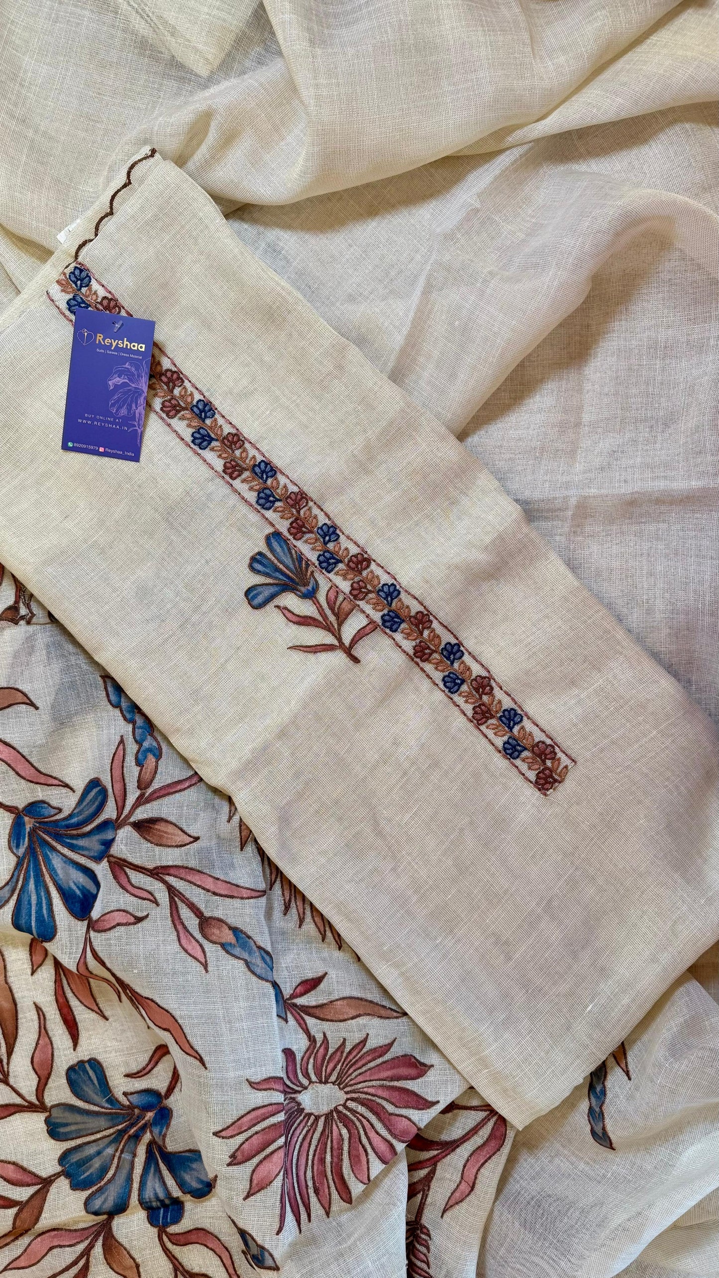 Women Jute Cotton Suit Dress Material Reyshaa