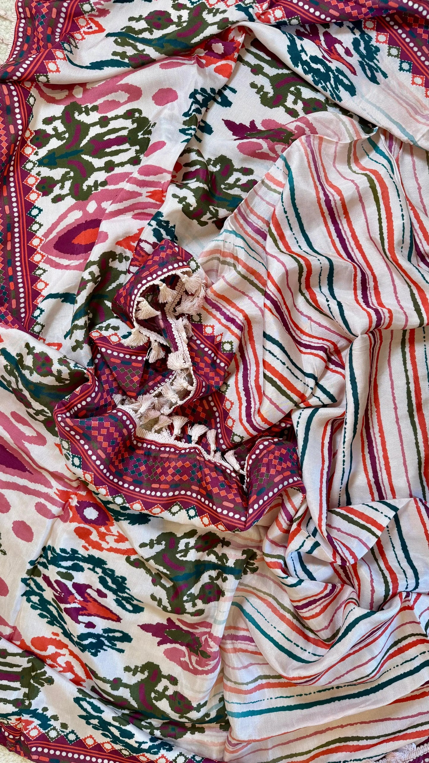 Women Muslin Patola Print Embellishing Suit Dress Material Reyshaa