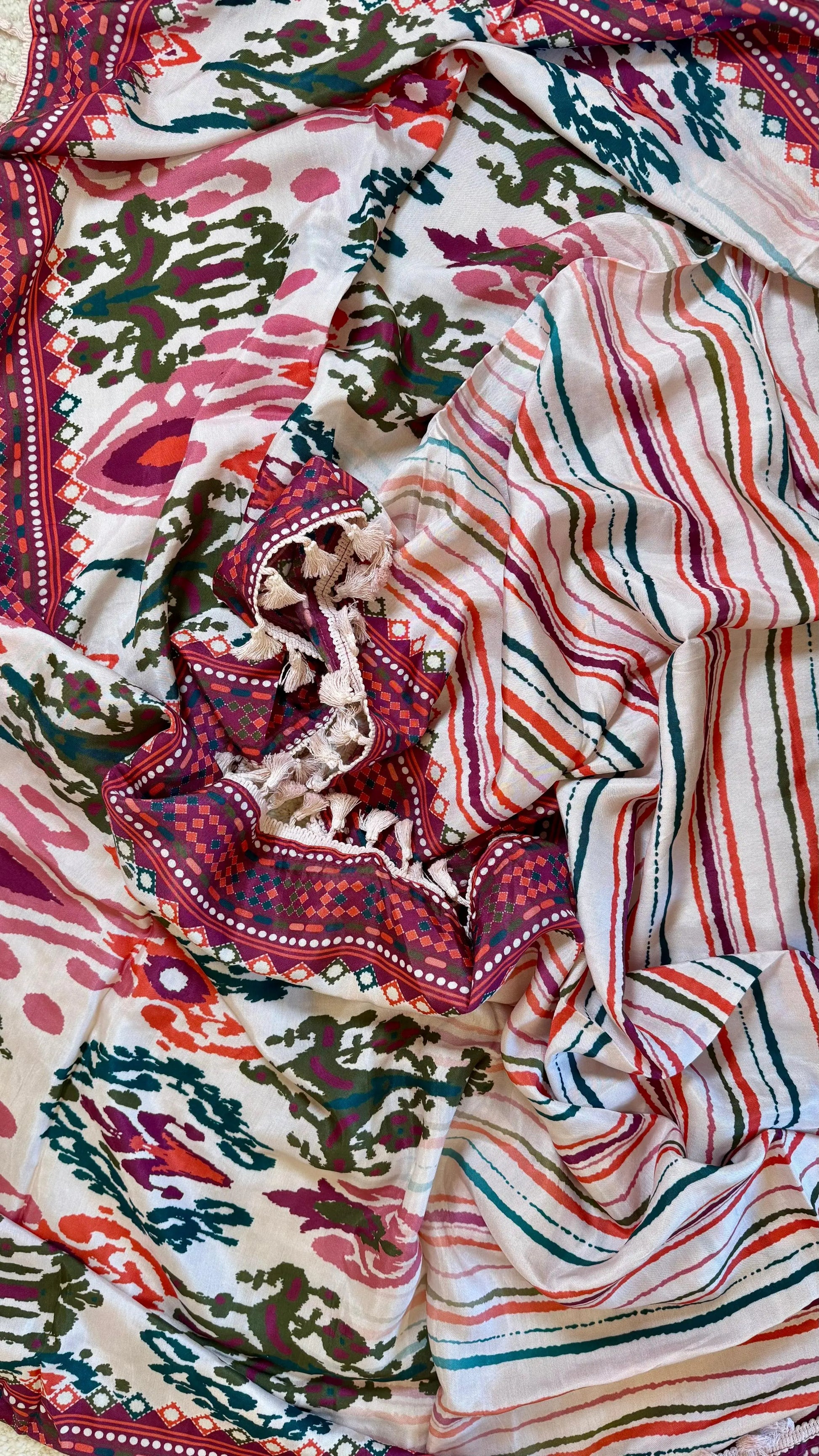 Women Muslin Patola Print Embellishing Suit Dress Material Reyshaa