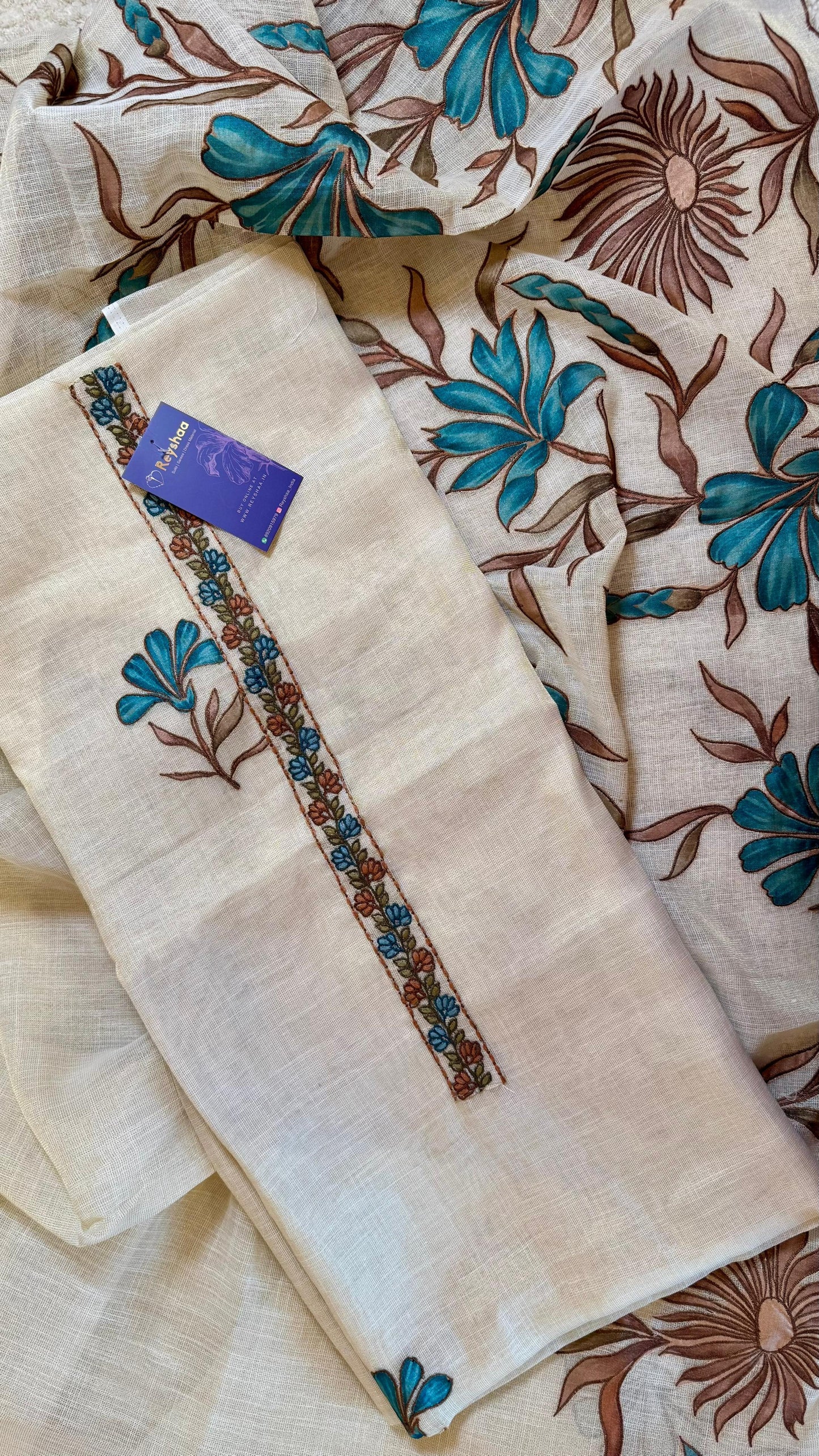 Women Jute Cotton Suit Dress Material Reyshaa