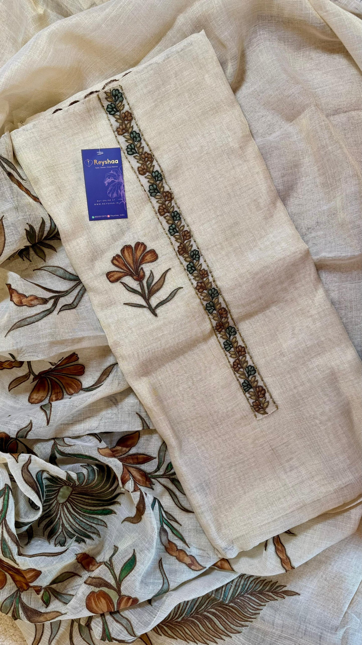 Women Jute Cotton Suit Dress Material Reyshaa