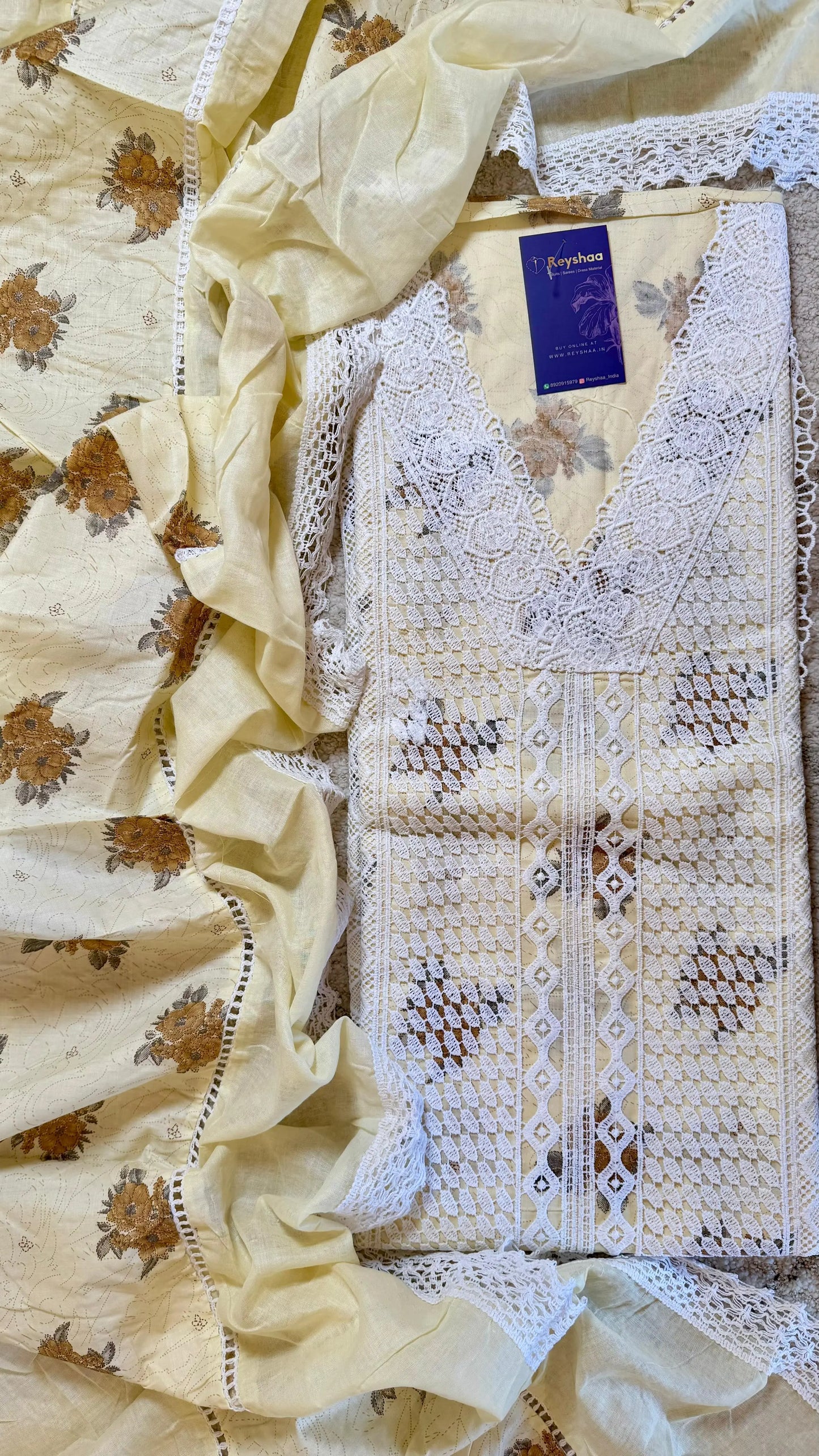 Women Lawn Cotton Floral Print Pakistani Suit Dress Material Reyshaa