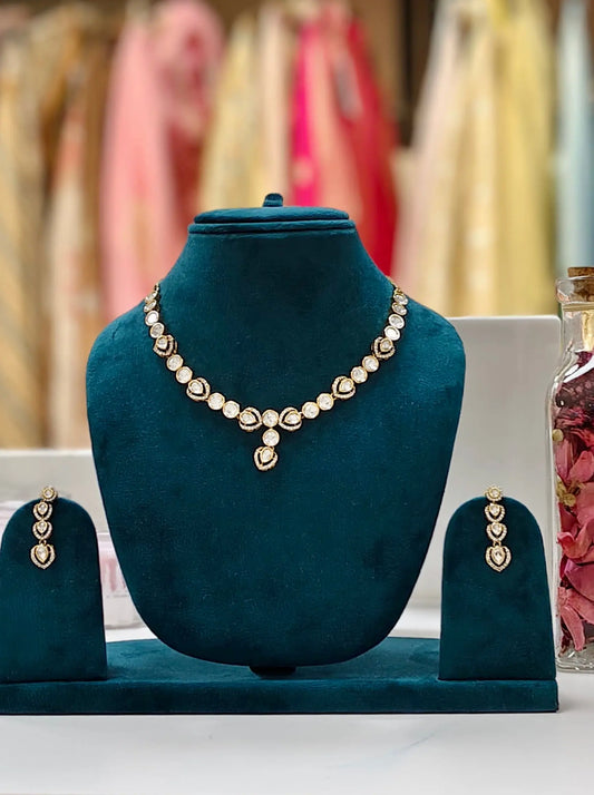 Elegant Kundan String Necklace with AD Stones Reyshaa
