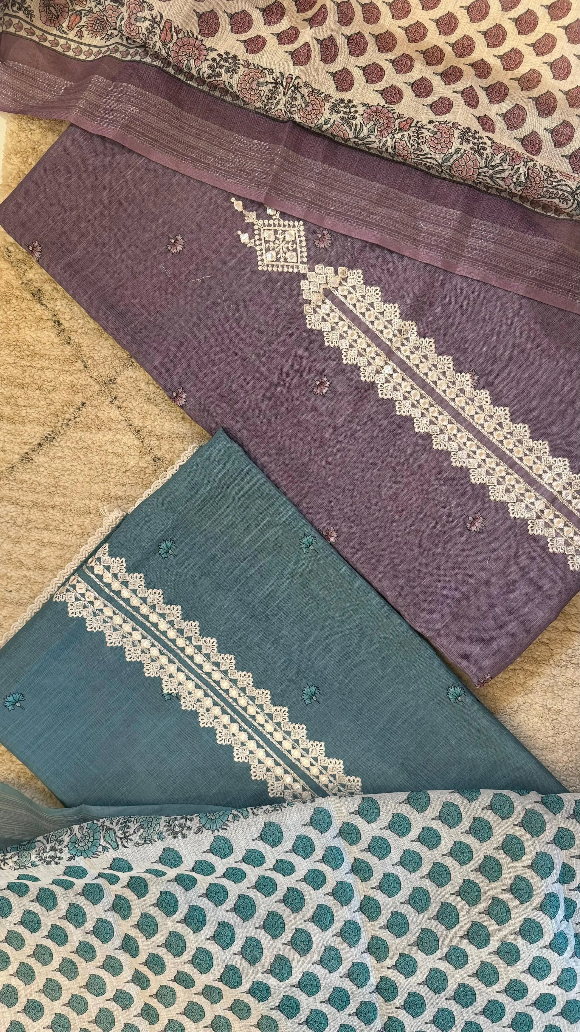 Women Linen Digital Print Suit Dress Material