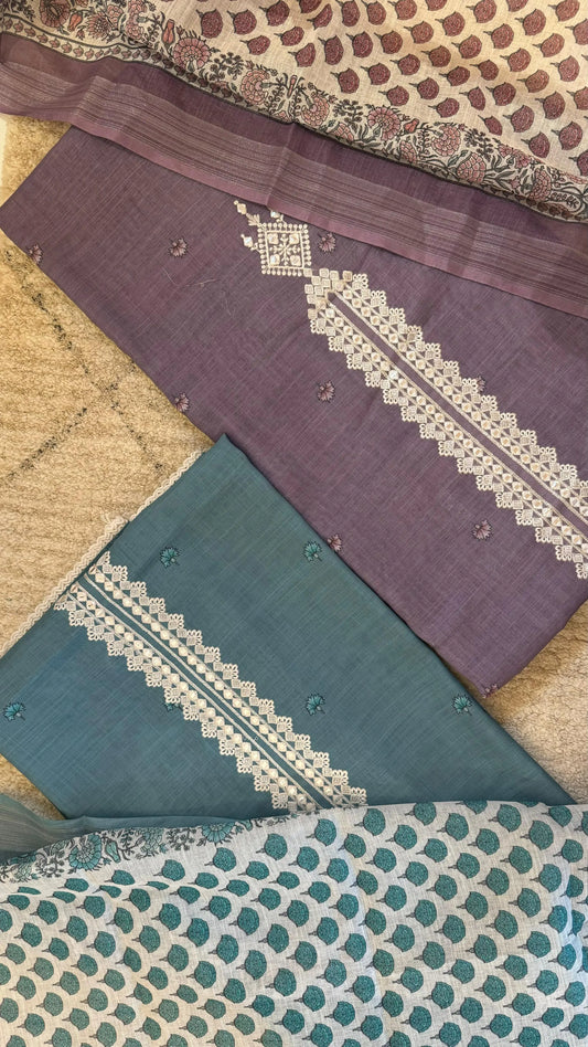 Women Linen Digital Print Suit Dress Material