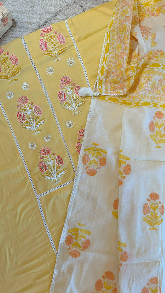 Women Cambric Cotton Suit Dress Material