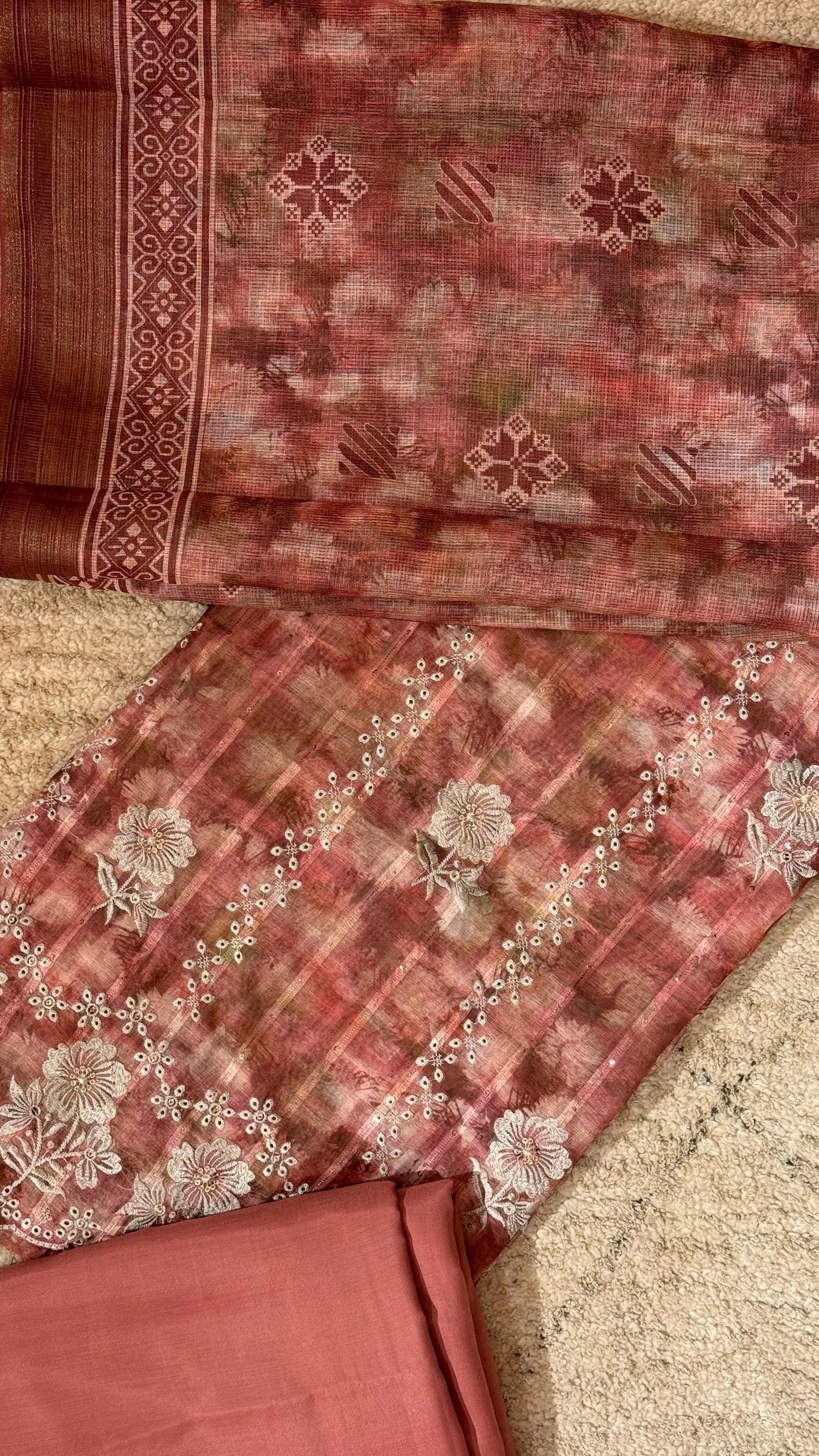 Women Chanderi Cotton Suit Dress Material