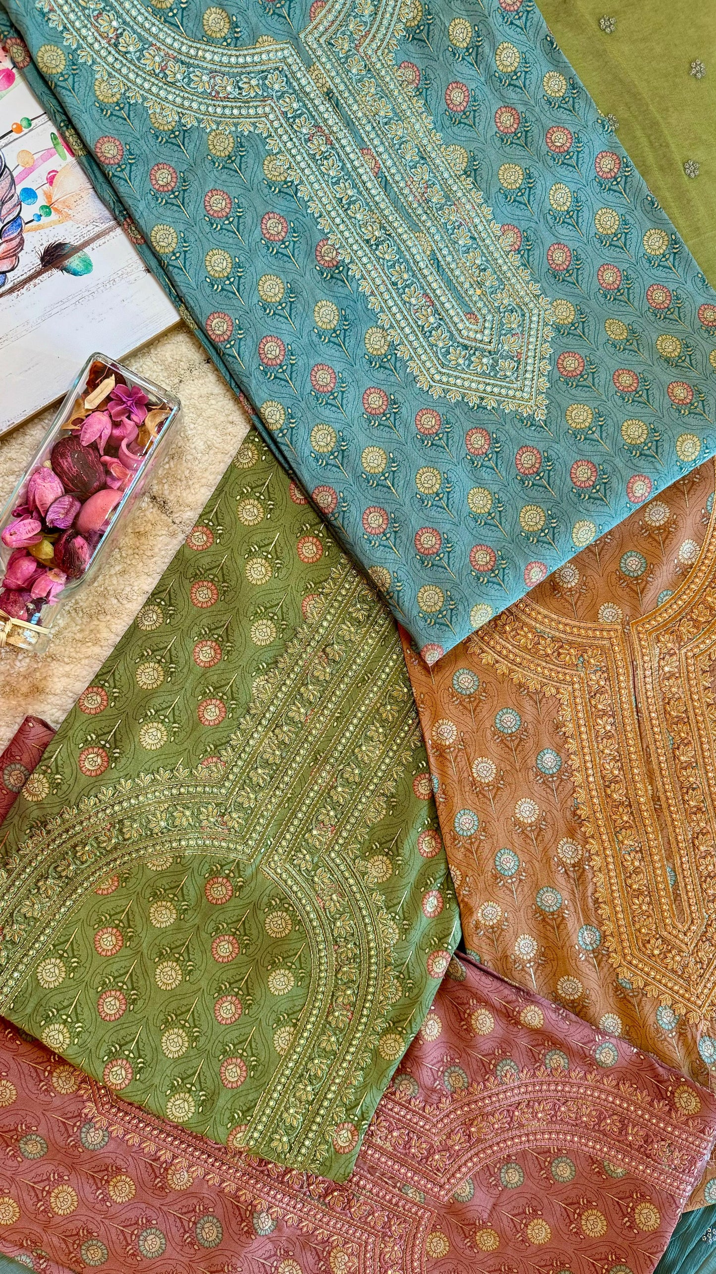 Women Pure Muslin Printed Suit Dress Material