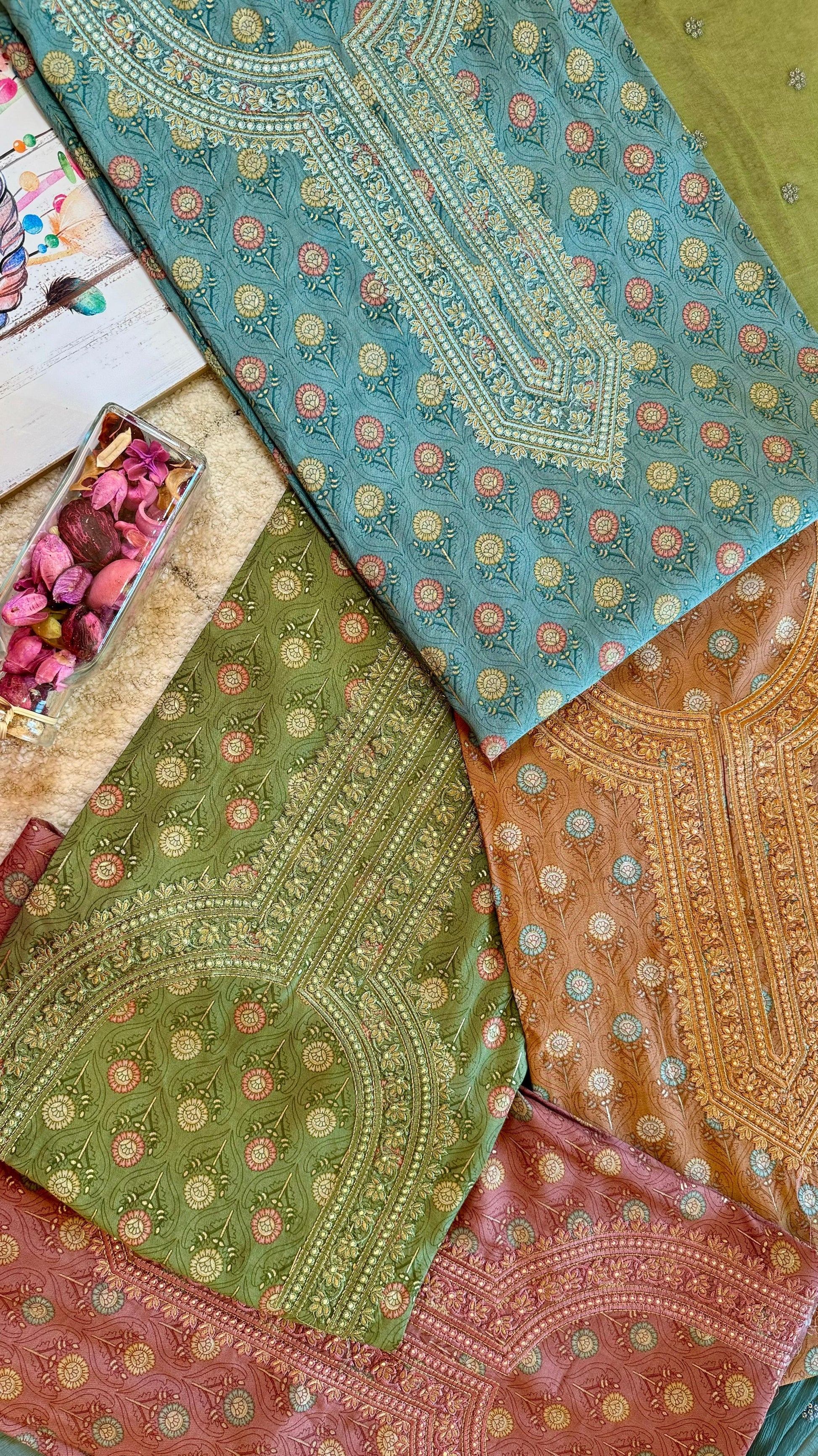 Women Pure Muslin Printed Suit Dress Material