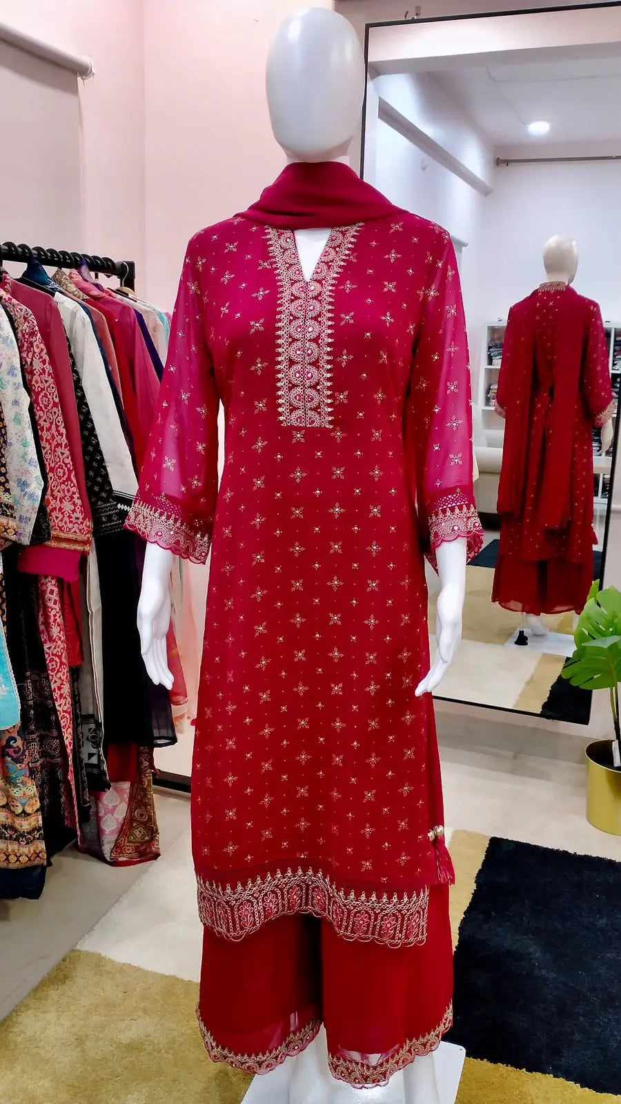 Women Pure Georgette Readymade Suit Set