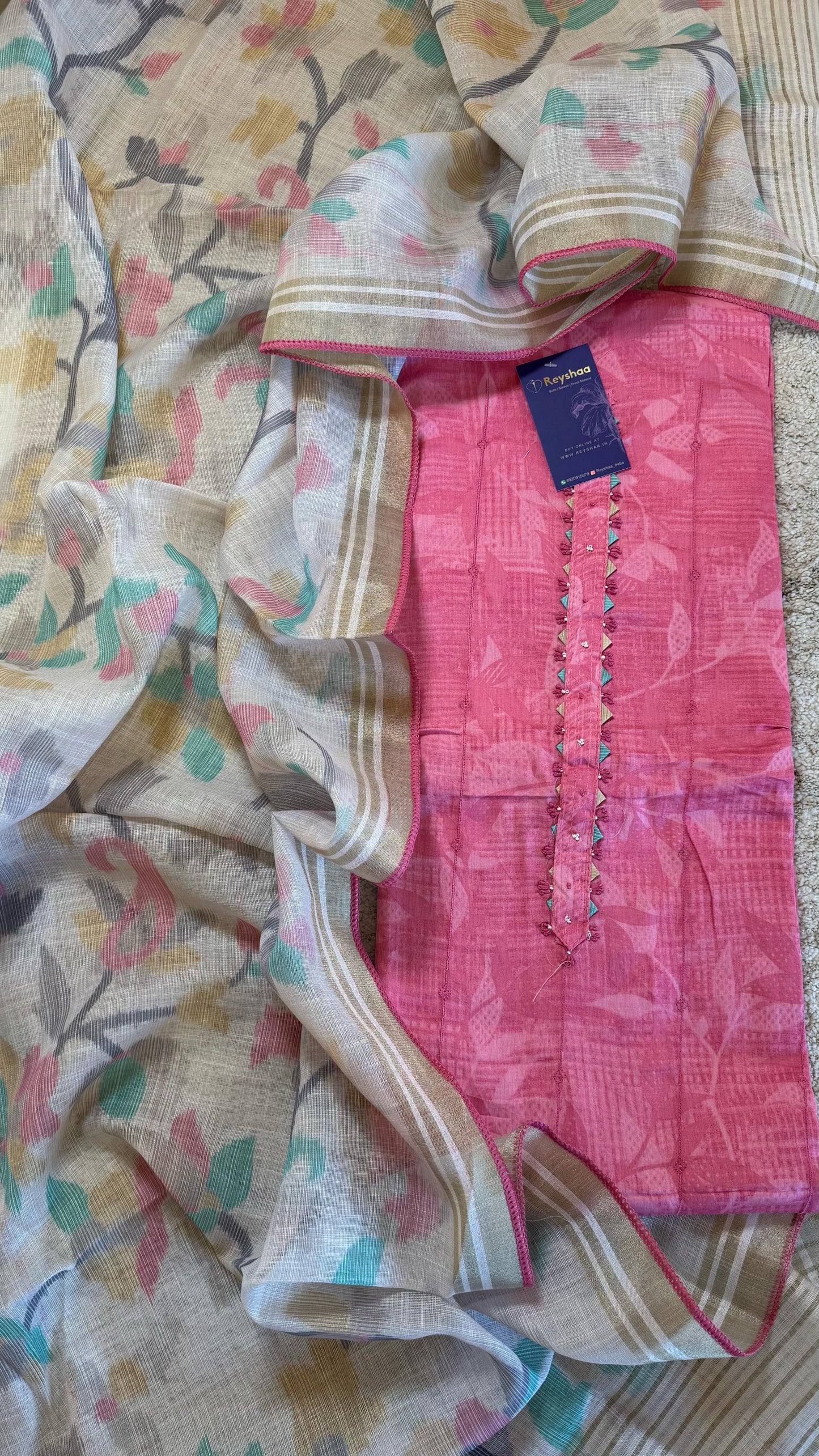 Women Jam Cotton Embroidered Suit Dress Material