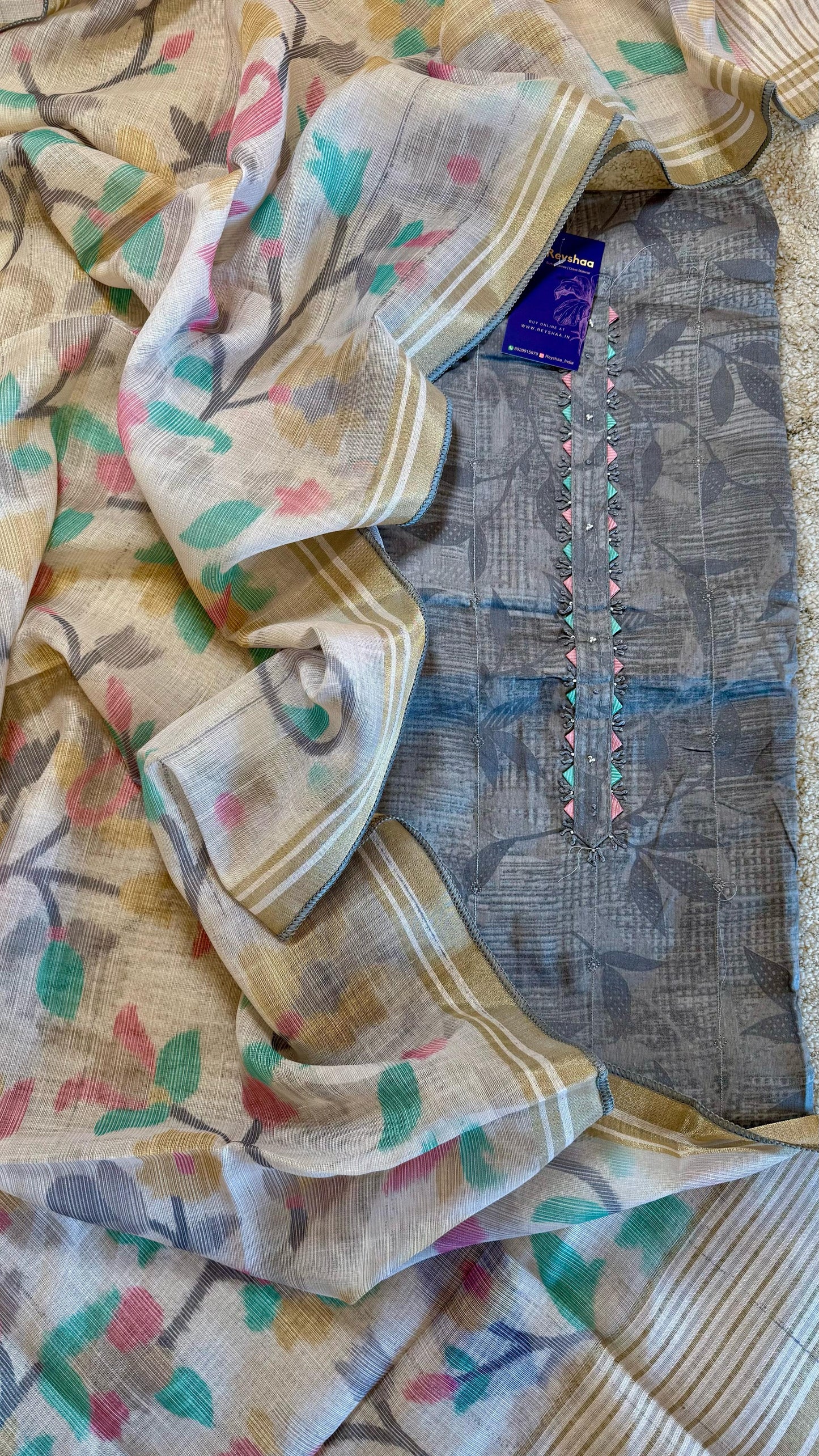 Women Jam Cotton Embroidered Suit Dress Material