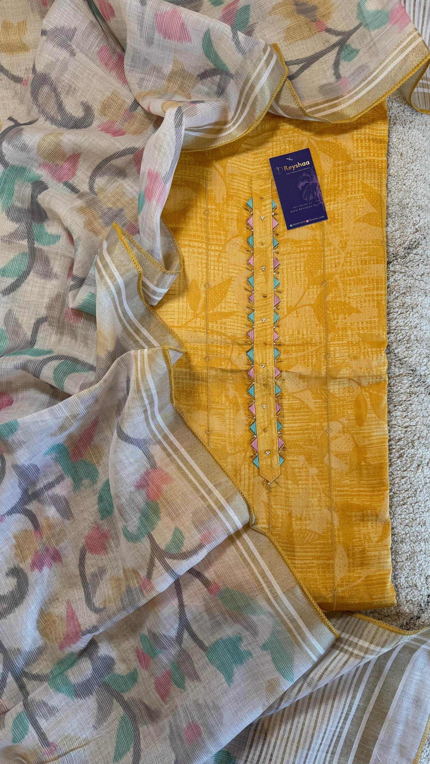 Women Jam Cotton Embroidered Suit Dress Material Reyshaa