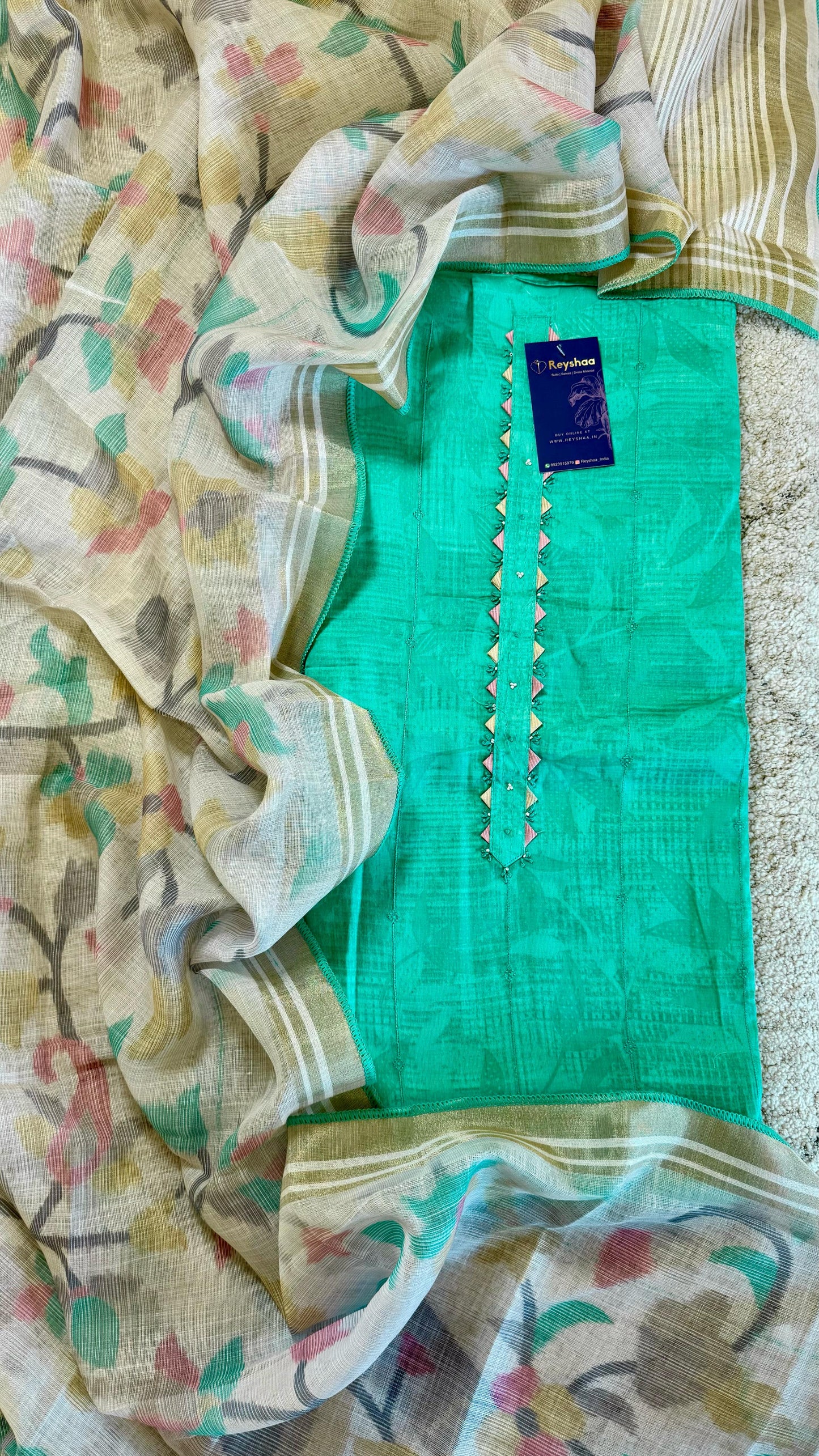 Women Jam Cotton Embroidered Suit Dress Material