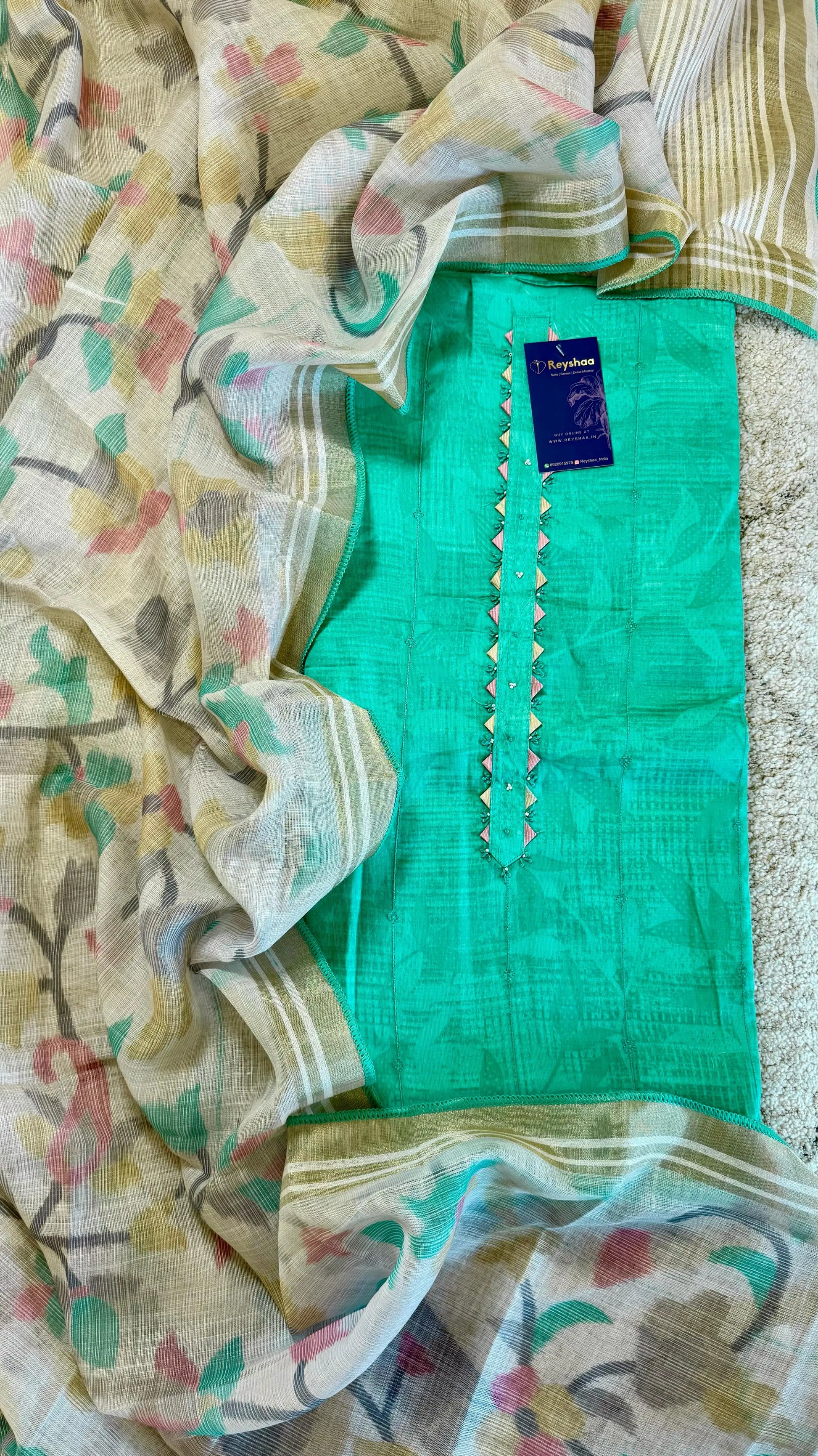 Women Jam Cotton Embroidered Suit Dress Material Reyshaa