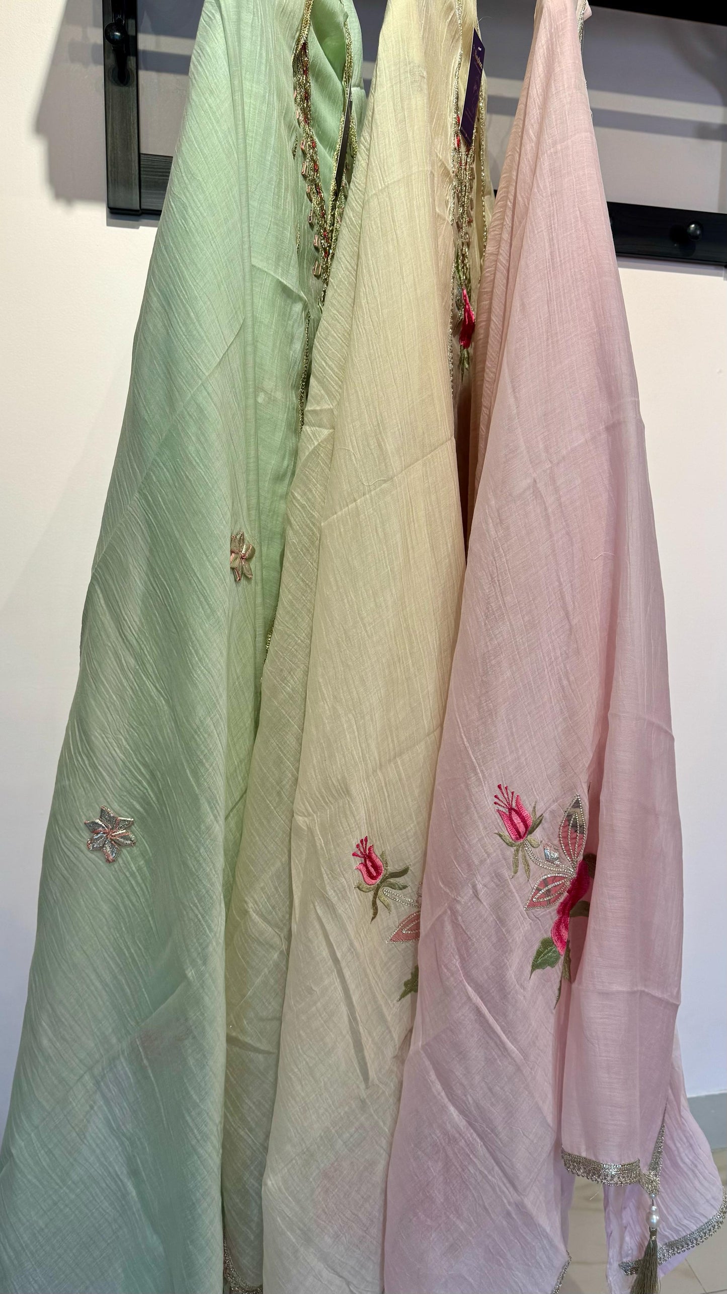Women Mul Chanderi Gota Patti Soft Pastel Suit Dress Material