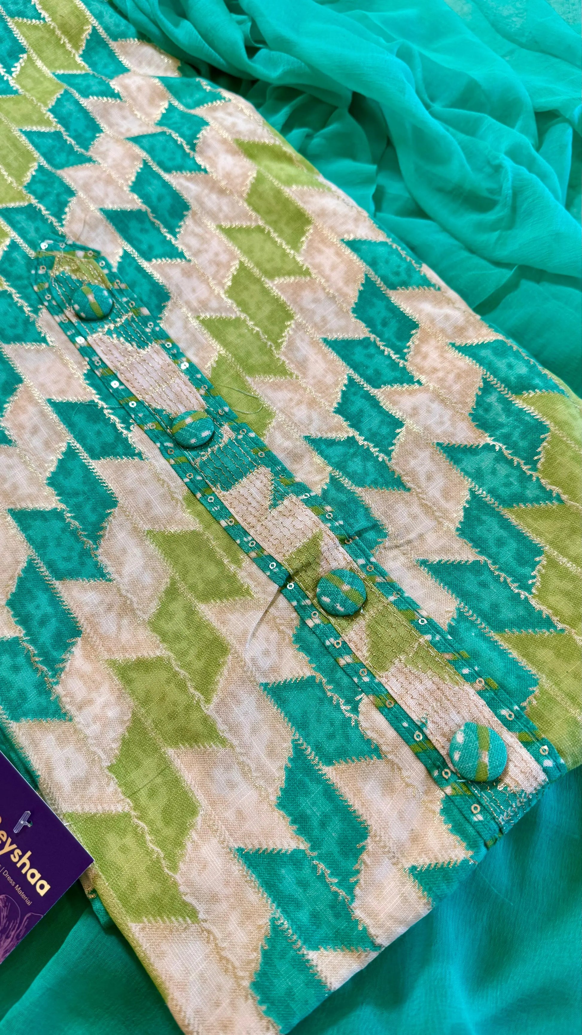 Women Jaam Cotton Geometric Print Suit Dress Material Reyshaa