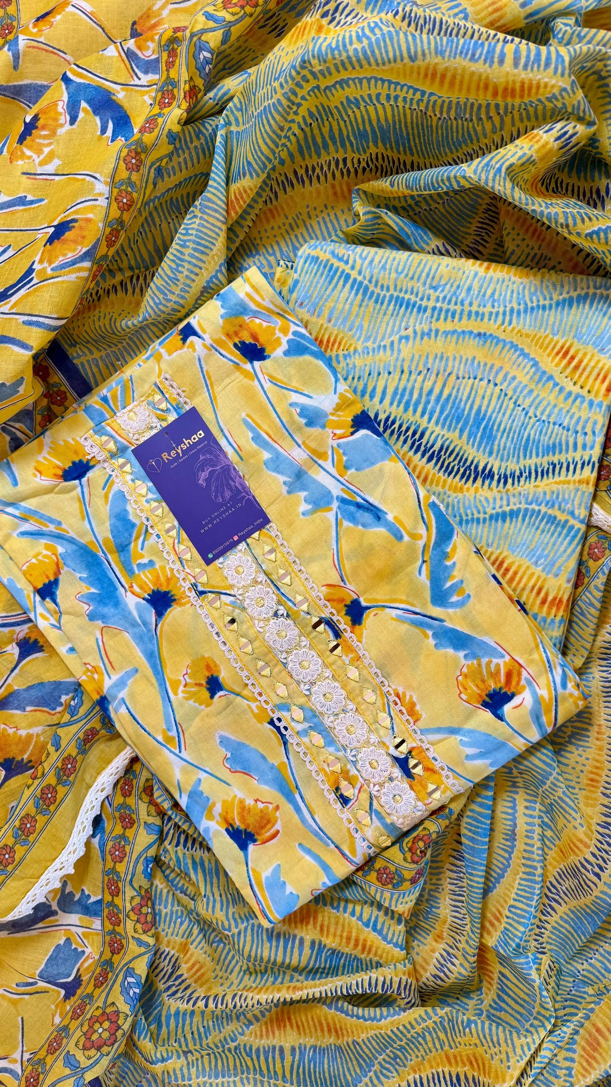 Women Pure Cotton Printed Suit Dress Material Reyshaa