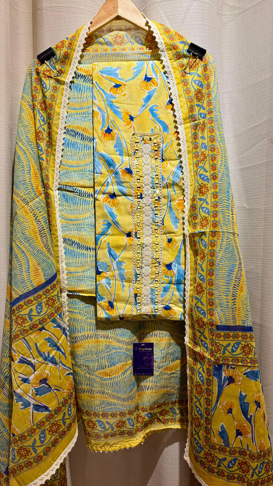 Women Pure Cotton Printed Suit Dress Material Reyshaa