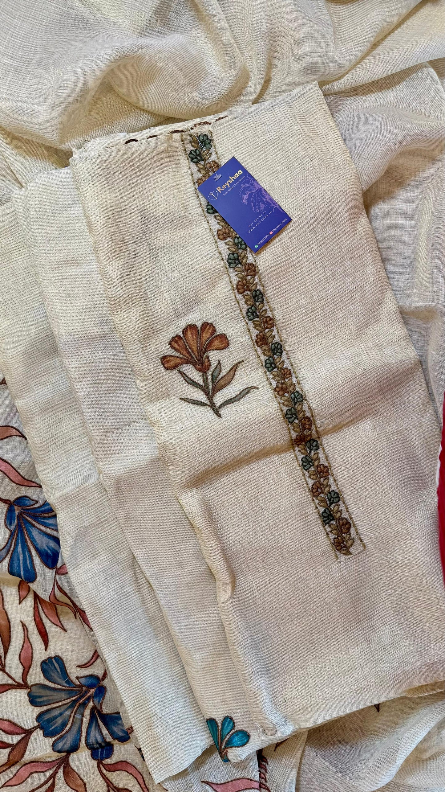 Women Jute Cotton Suit Dress Material Reyshaa