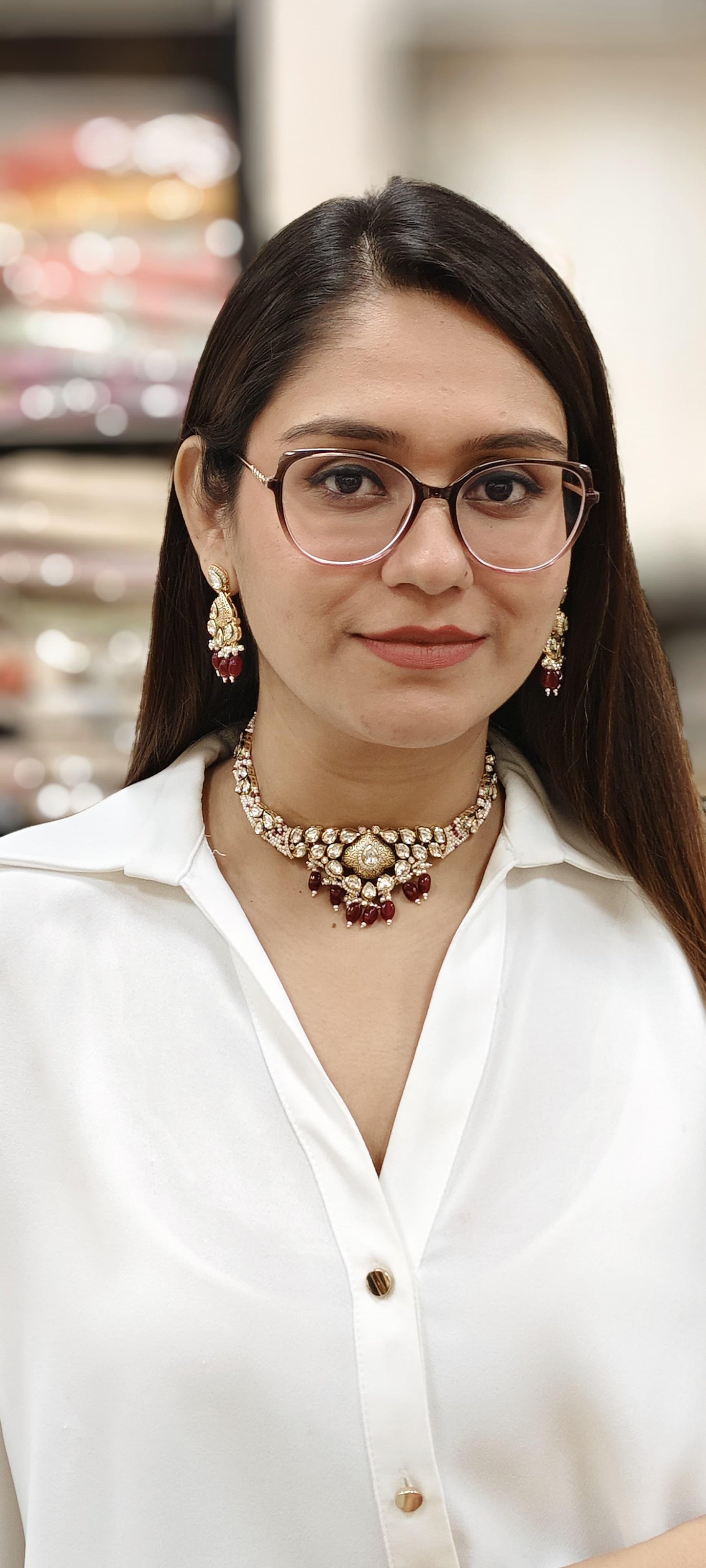 Rajwada Set With Polki and Ruby Stones.