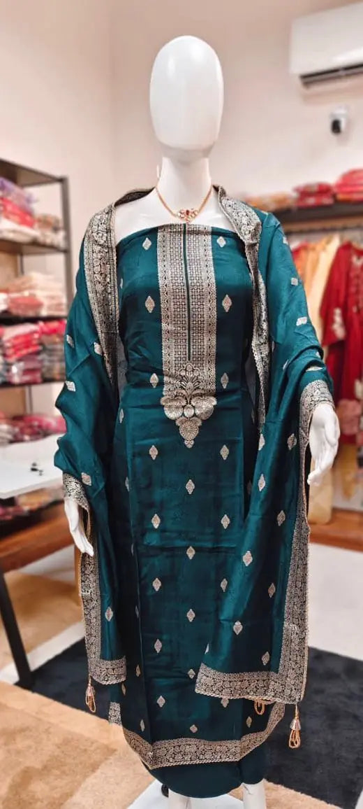 Dola Silk Heavy Embroidered Suit Set Reyshaa