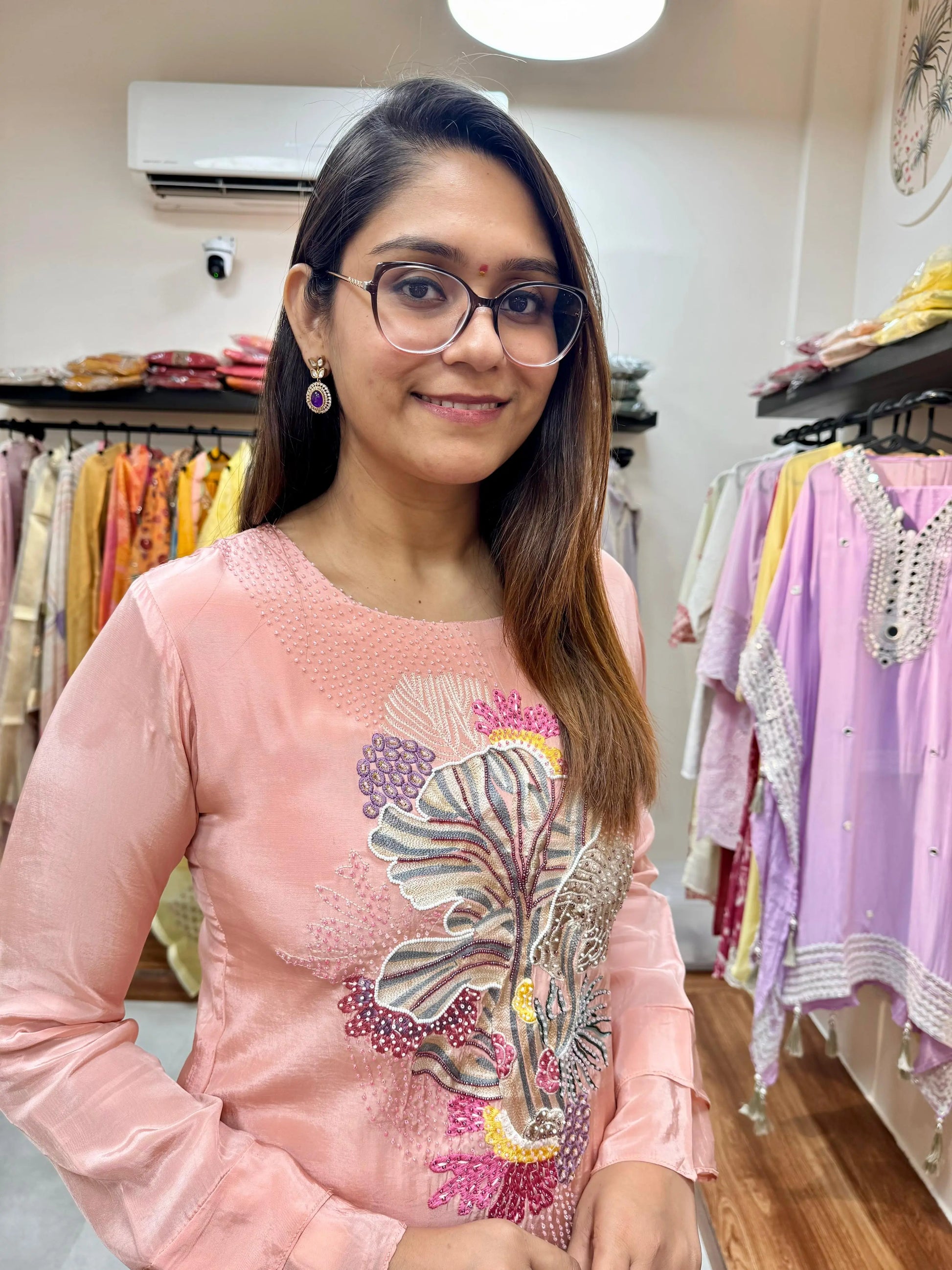 Cutdana Embellished Two Piece Crepe Ready Made Coord Set Reyshaa