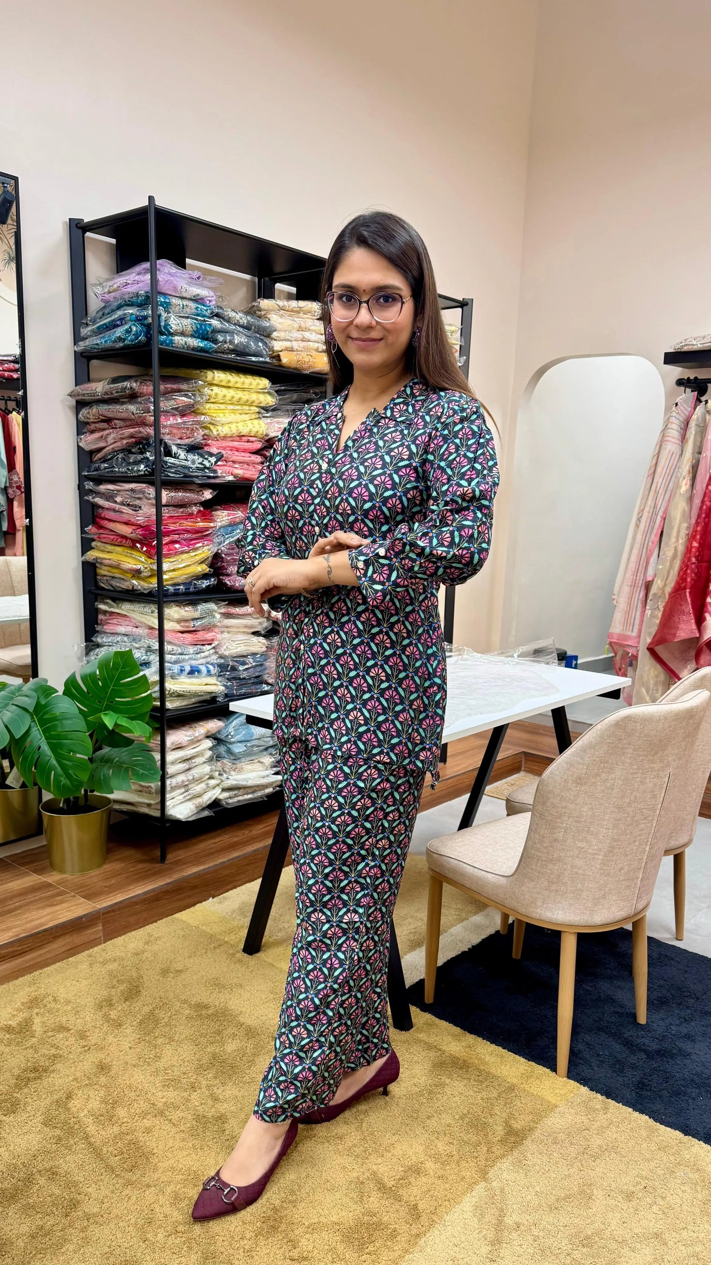 Italian Crape Digital Printed Co-Ord Set – Elegant & Stylish Ensemble Reyshaa
