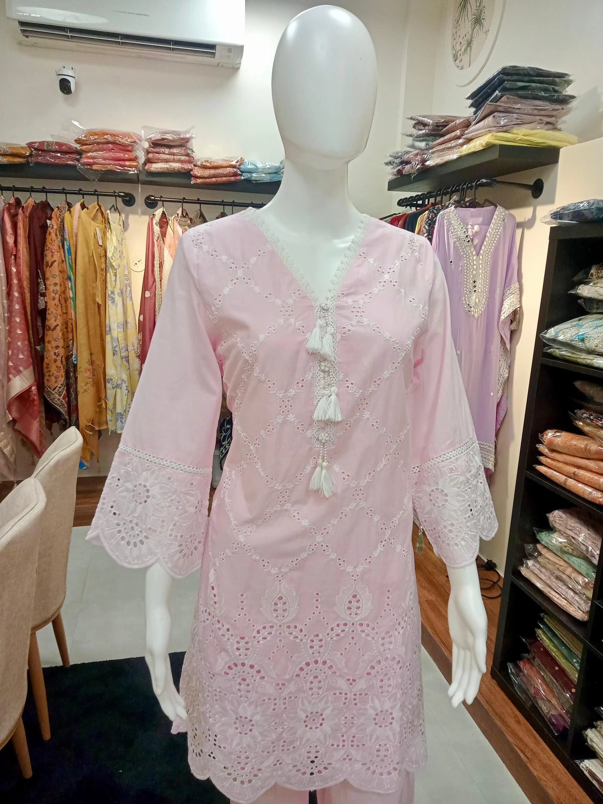Pure Cotton Hakoba Embroidered Co-ord Set | Elegant Summer Wear Reyshaa