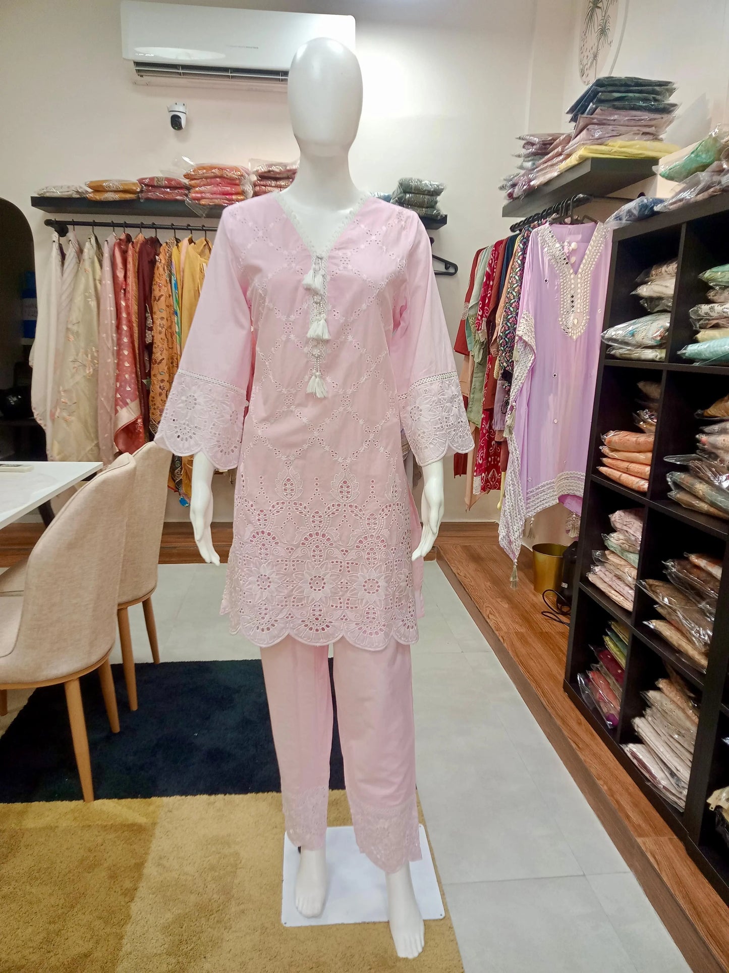 Pure Cotton Hakoba Embroidered Co-ord Set | Elegant Summer Wear Reyshaa