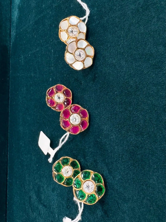 Elegant Polki Stud Earrings Reyshaa