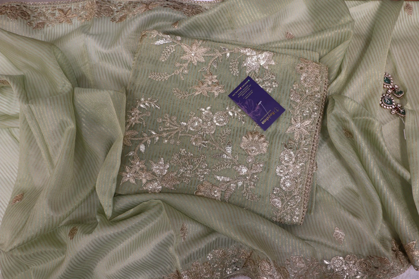 Title: Organza Fabric with Intricate Embroidery Reyshaa