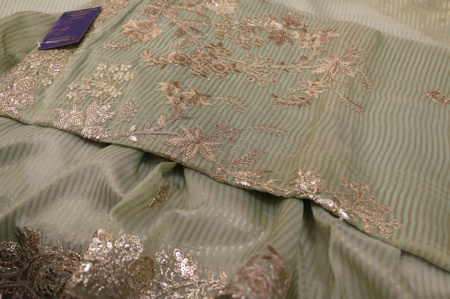 Title: Organza Fabric with Intricate Embroidery Reyshaa