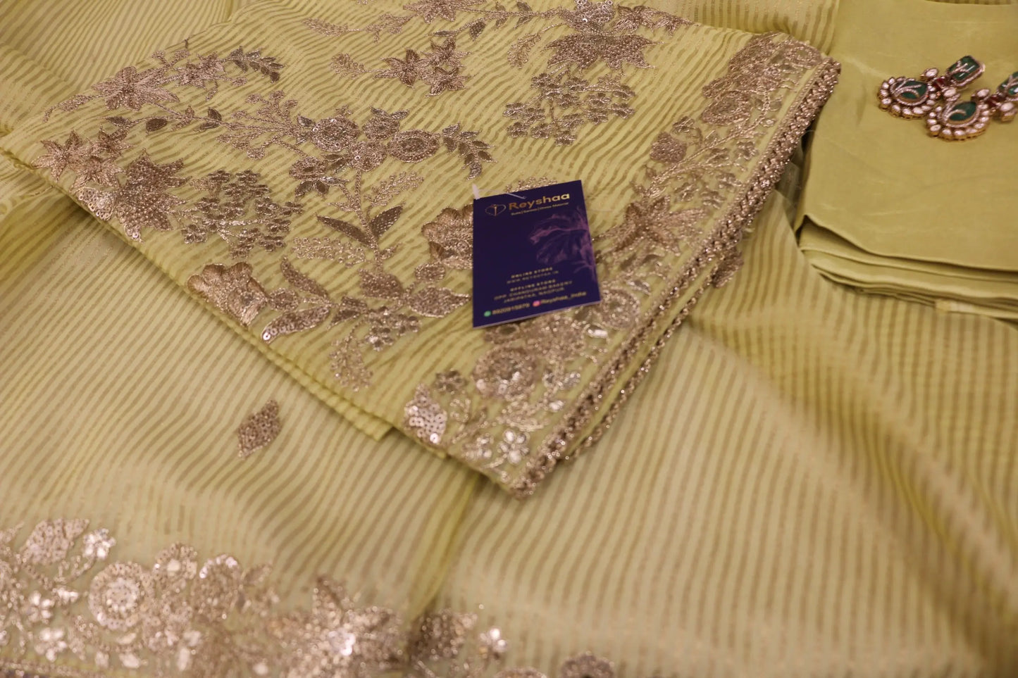 Title: Organza Fabric with Intricate Embroidery Reyshaa