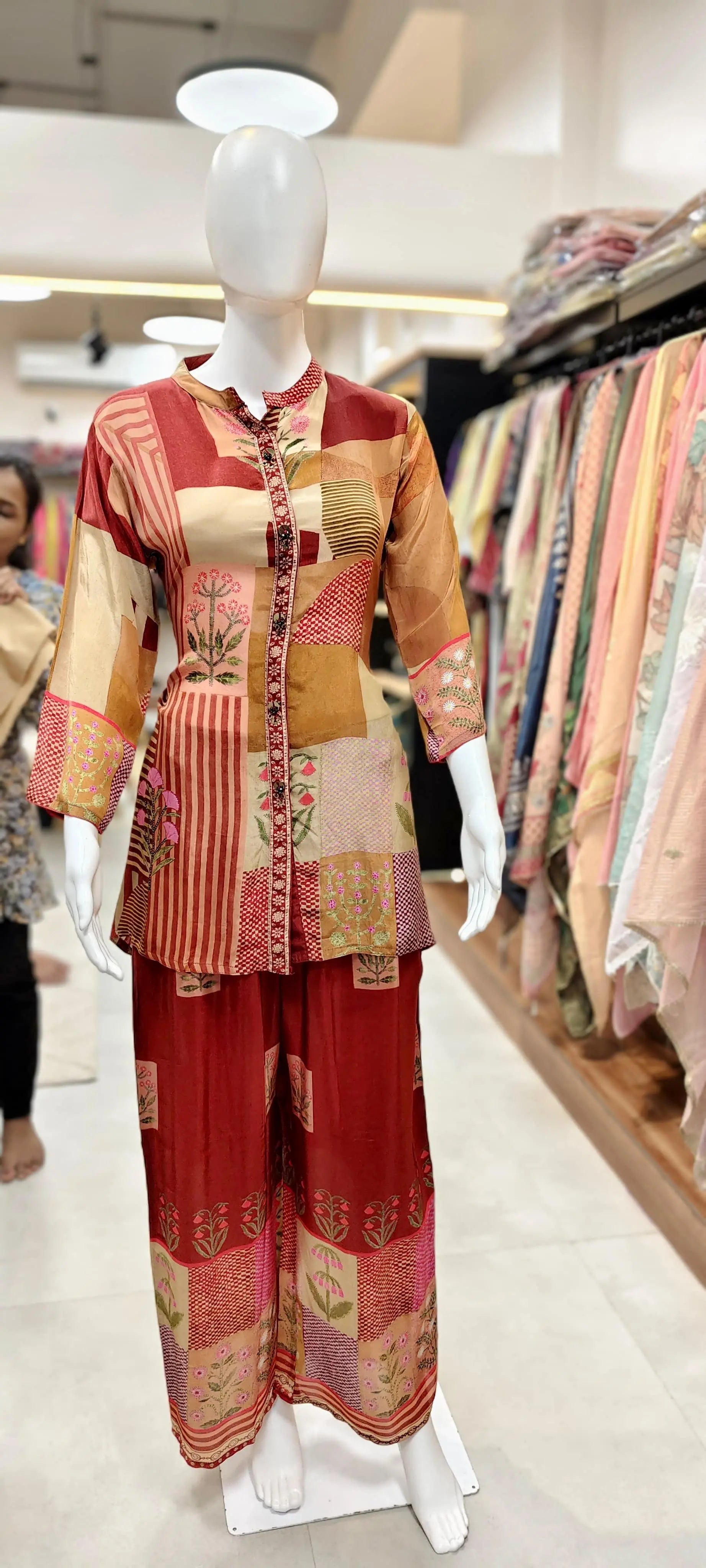 Butter Muslin Abstract Print Co-ord Set Reyshaa