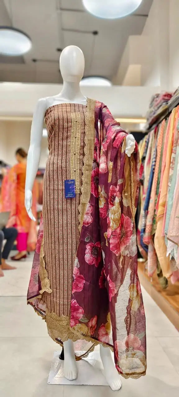 Linen Floral Print Pakistani Dress Material Reyshaa