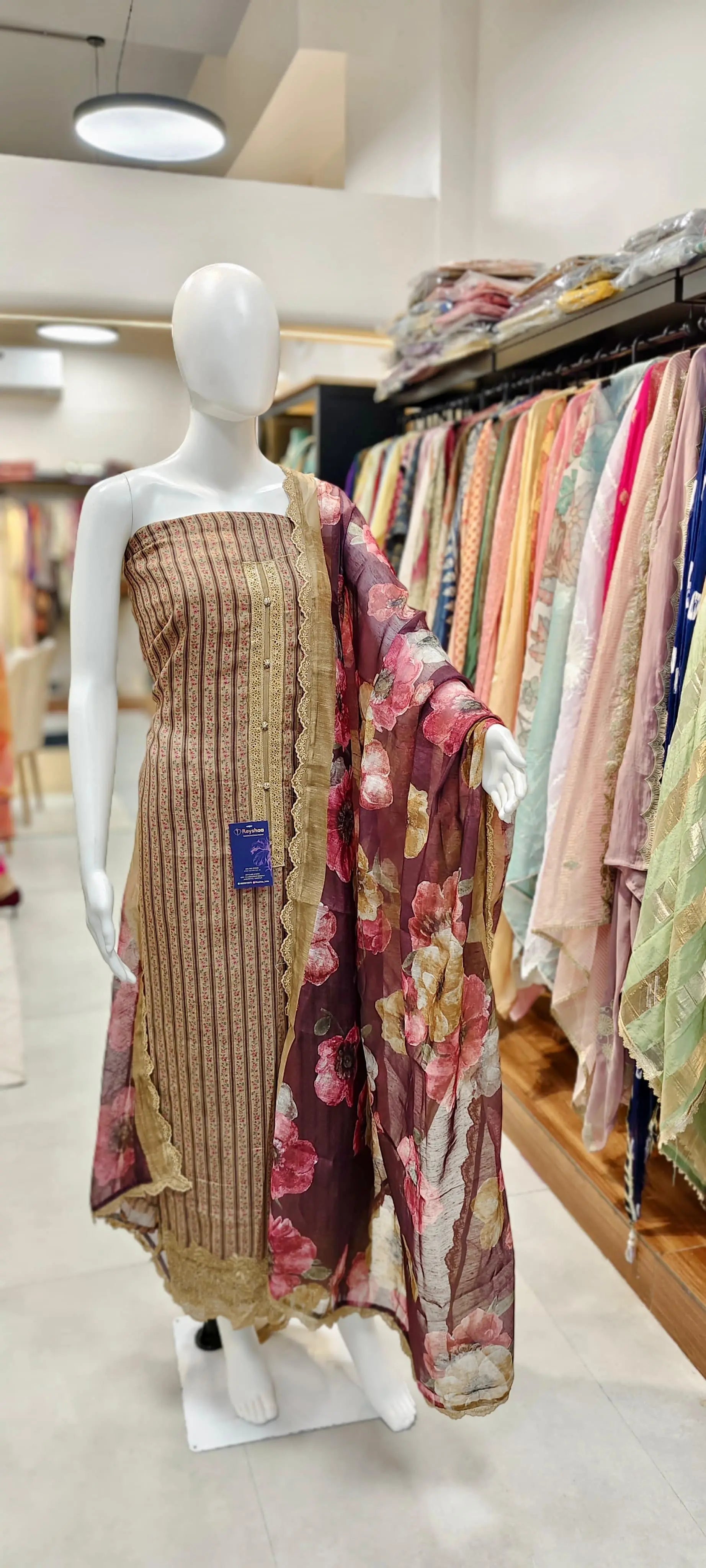 Linen Floral Print Pakistani Dress Material Reyshaa