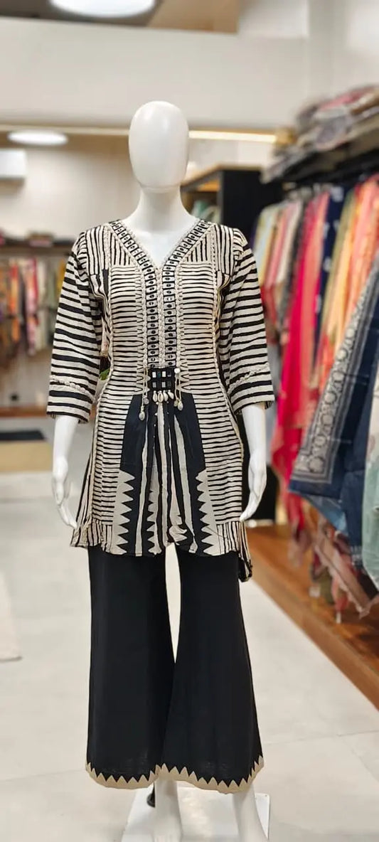 Linen Cotton Tribal Art Coord Set Reyshaa