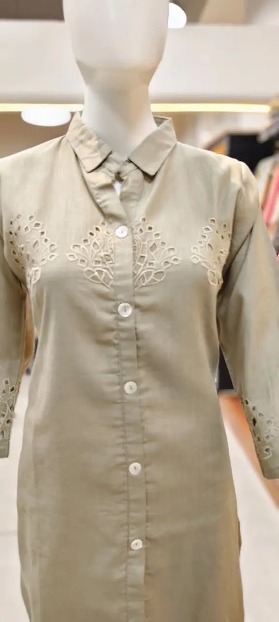 Pure Cotton Hakoba Coord Set with Elegant Detailing Reyshaa