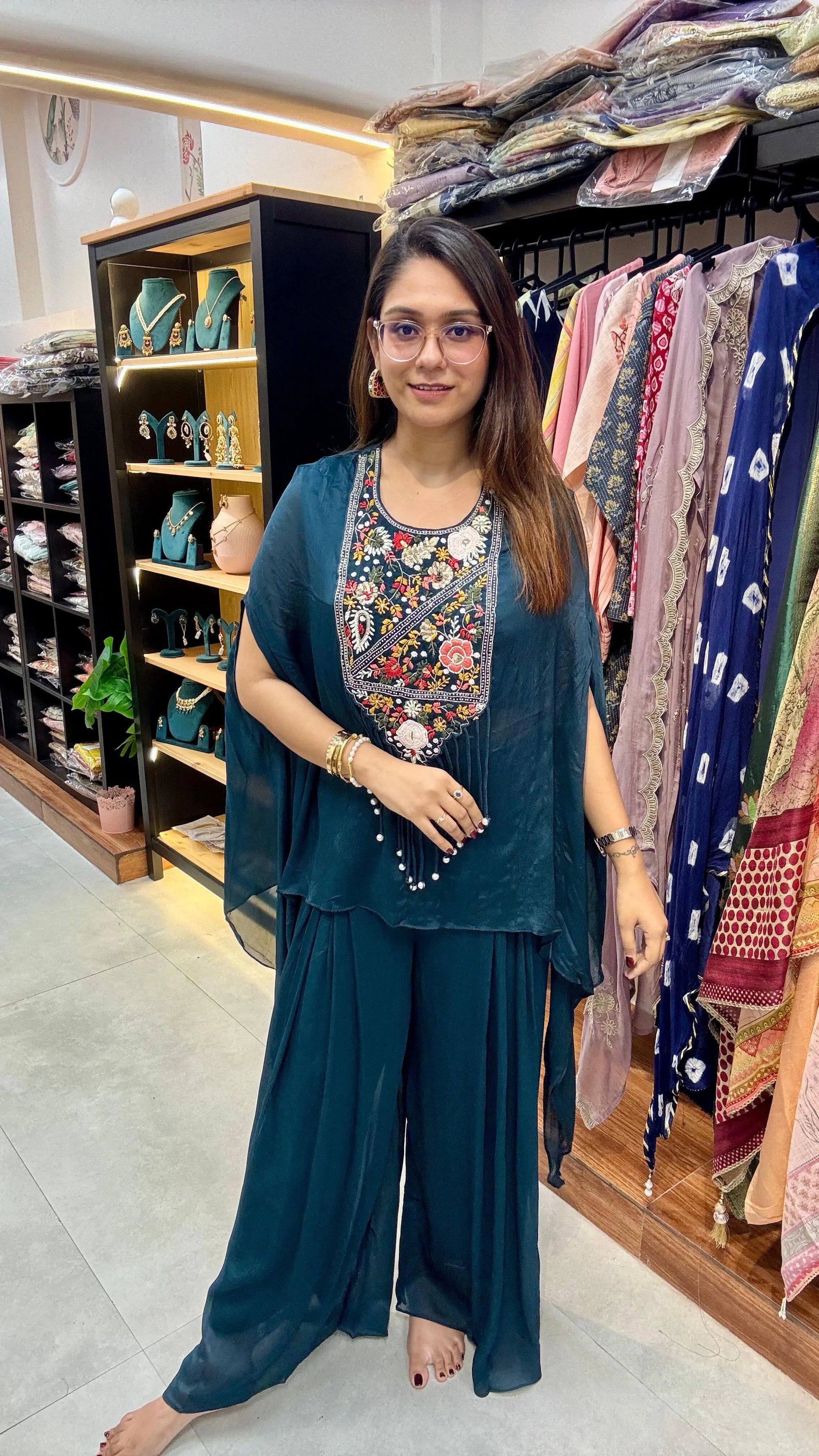 Indo Western Three-Piece Kaftan Set Reyshaa