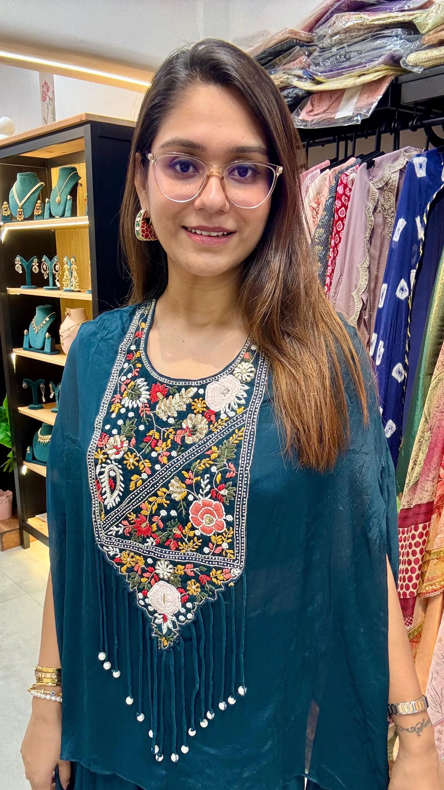 Indo Western Three-Piece Kaftan Set Reyshaa