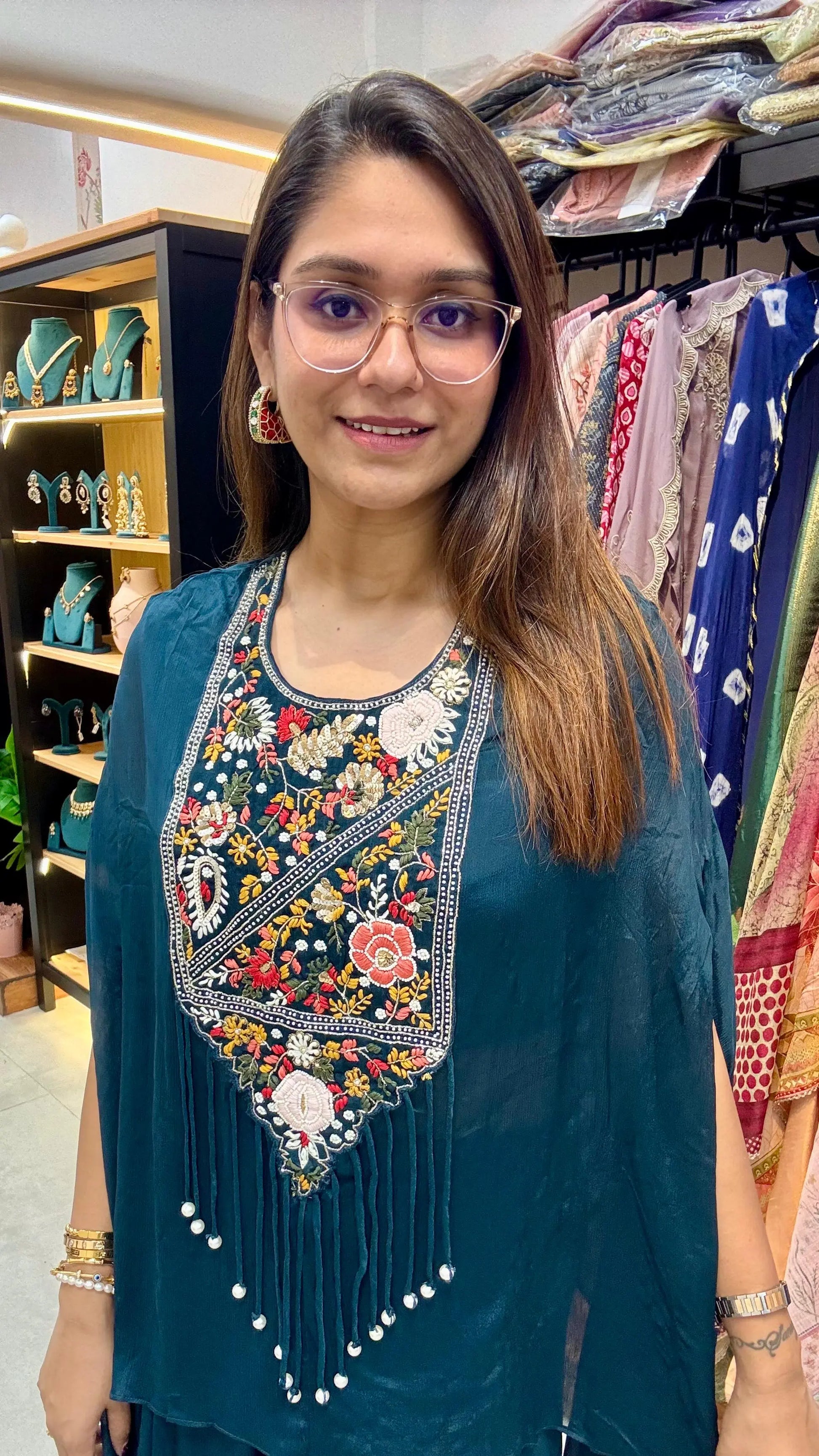 Indo Western Three-Piece Kaftan Set Reyshaa