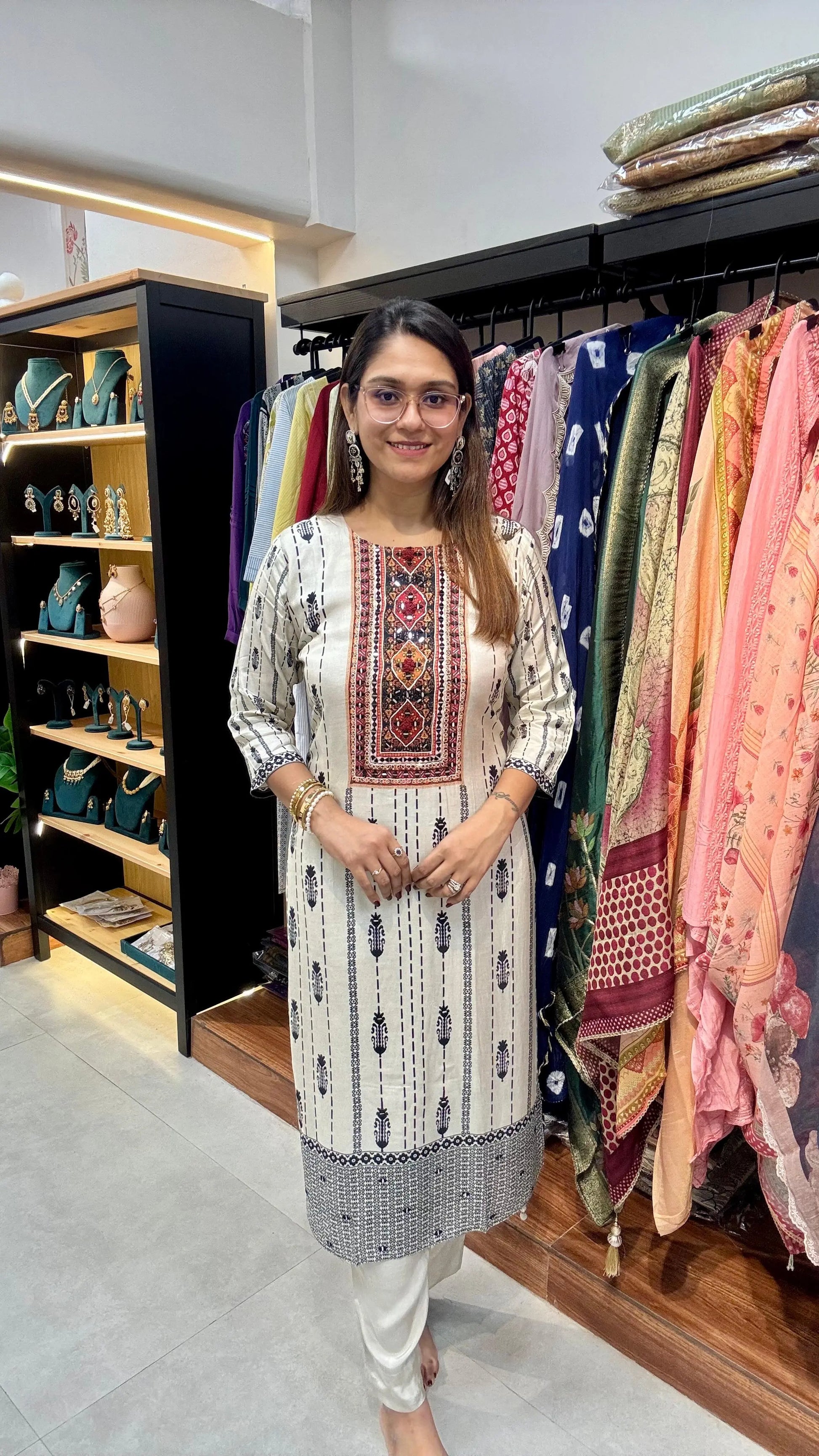 Mal Cotton Ethnic Print Readymade Set Reyshaa