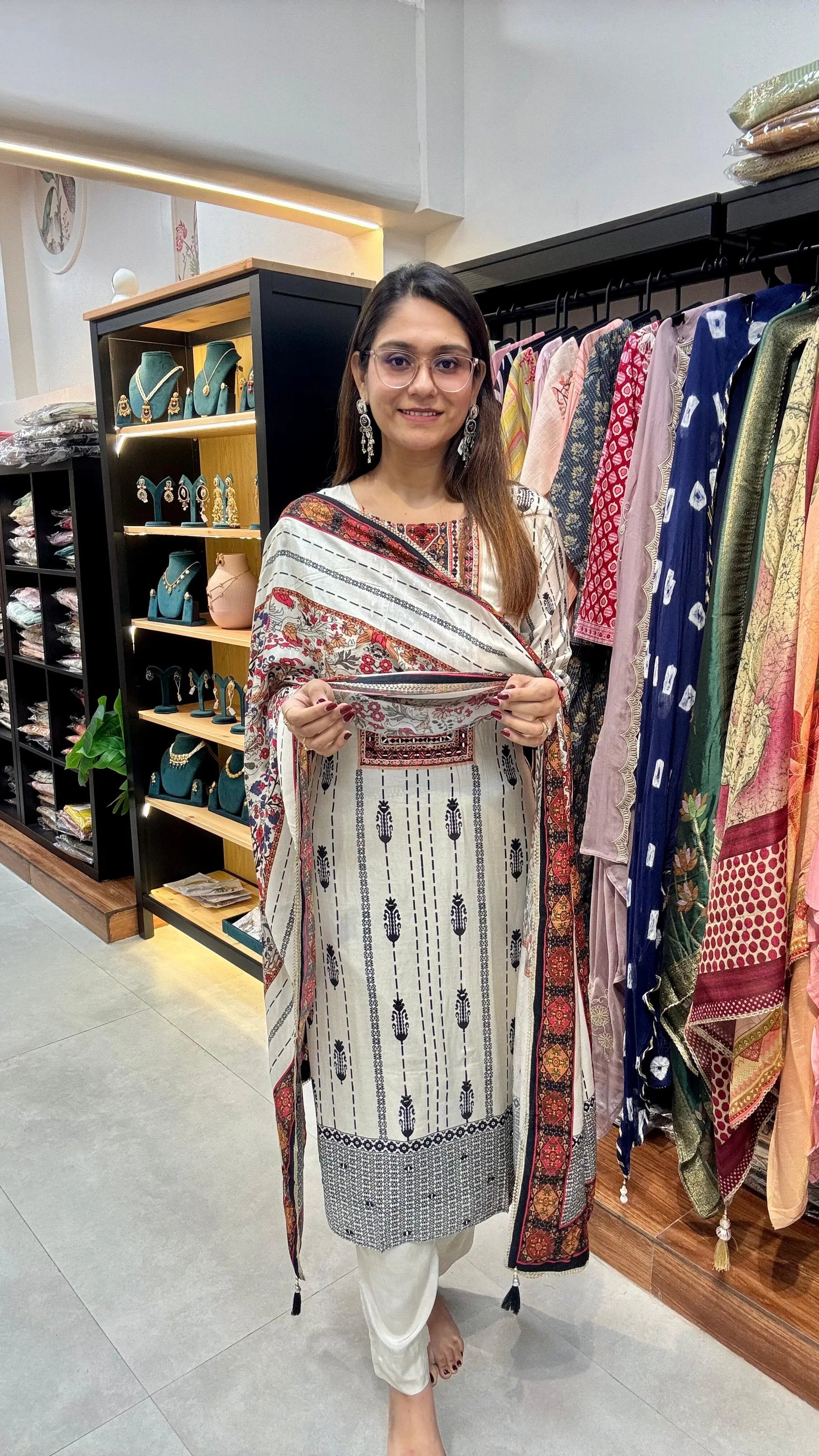 Mal Cotton Ethnic Print Readymade Set Reyshaa