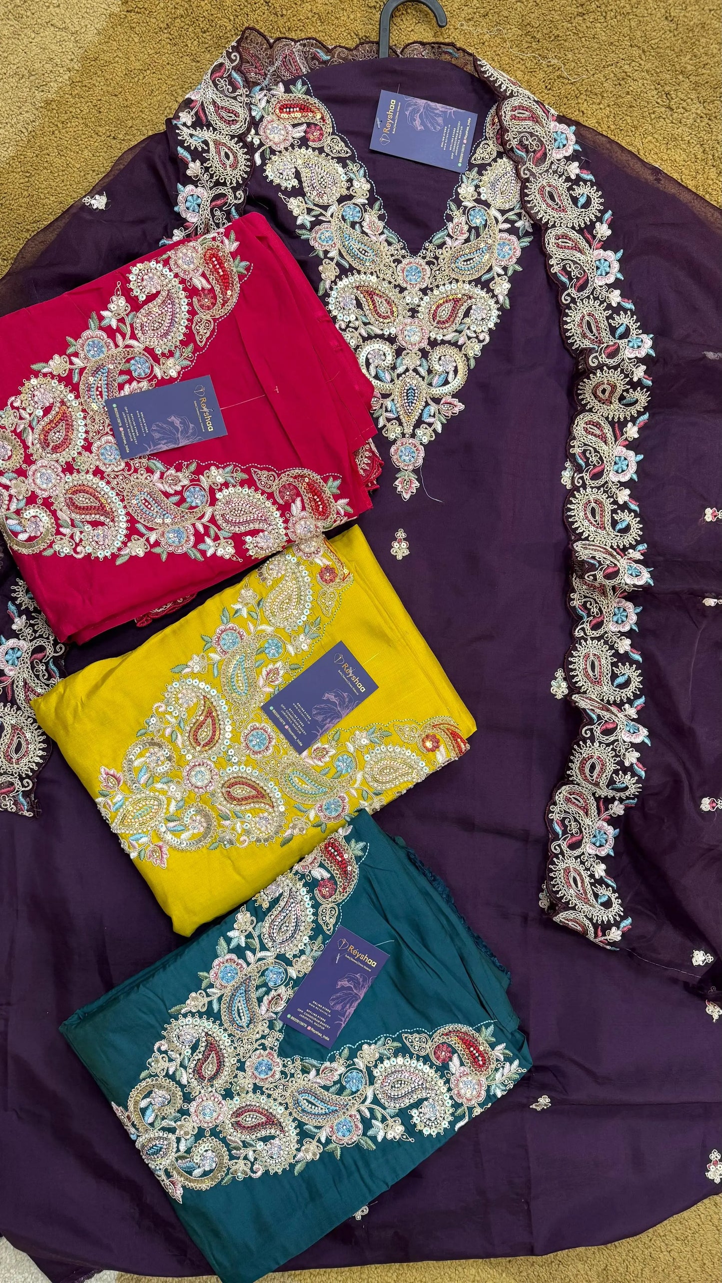 Poplin Embellished Dress Material Reyshaa