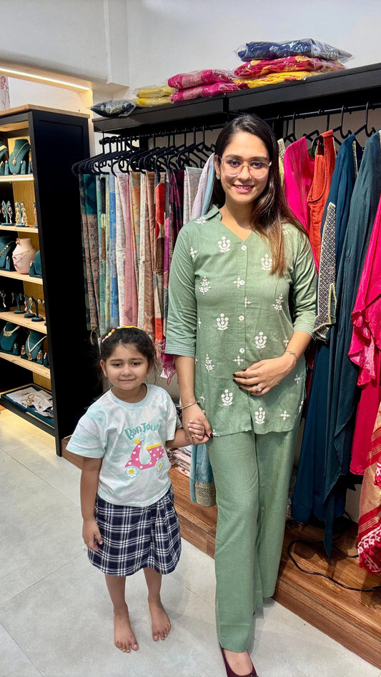 Linen Embroidered Co-ord Set Reyshaa