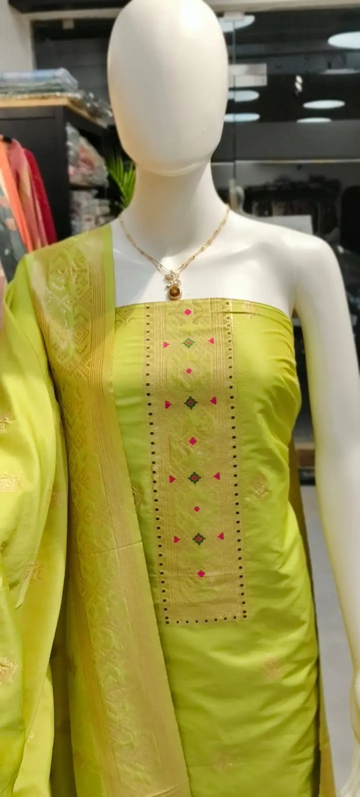 Paithani Silk Banarasi Dress Material Reyshaa