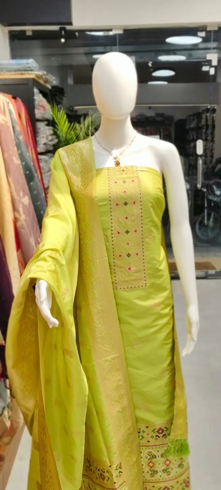 Paithani Silk Banarasi Dress Material Reyshaa