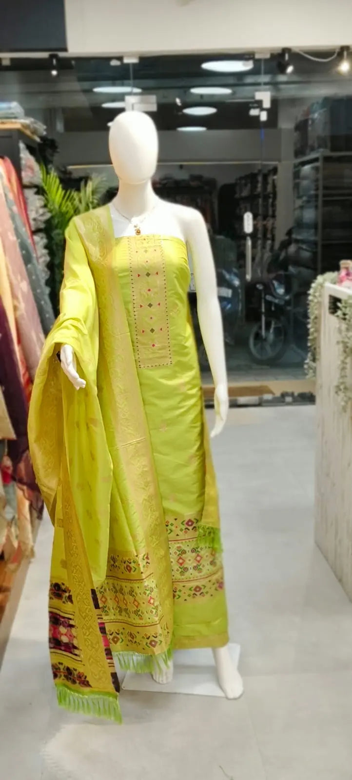 Paithani Silk Banarasi Dress Material Reyshaa